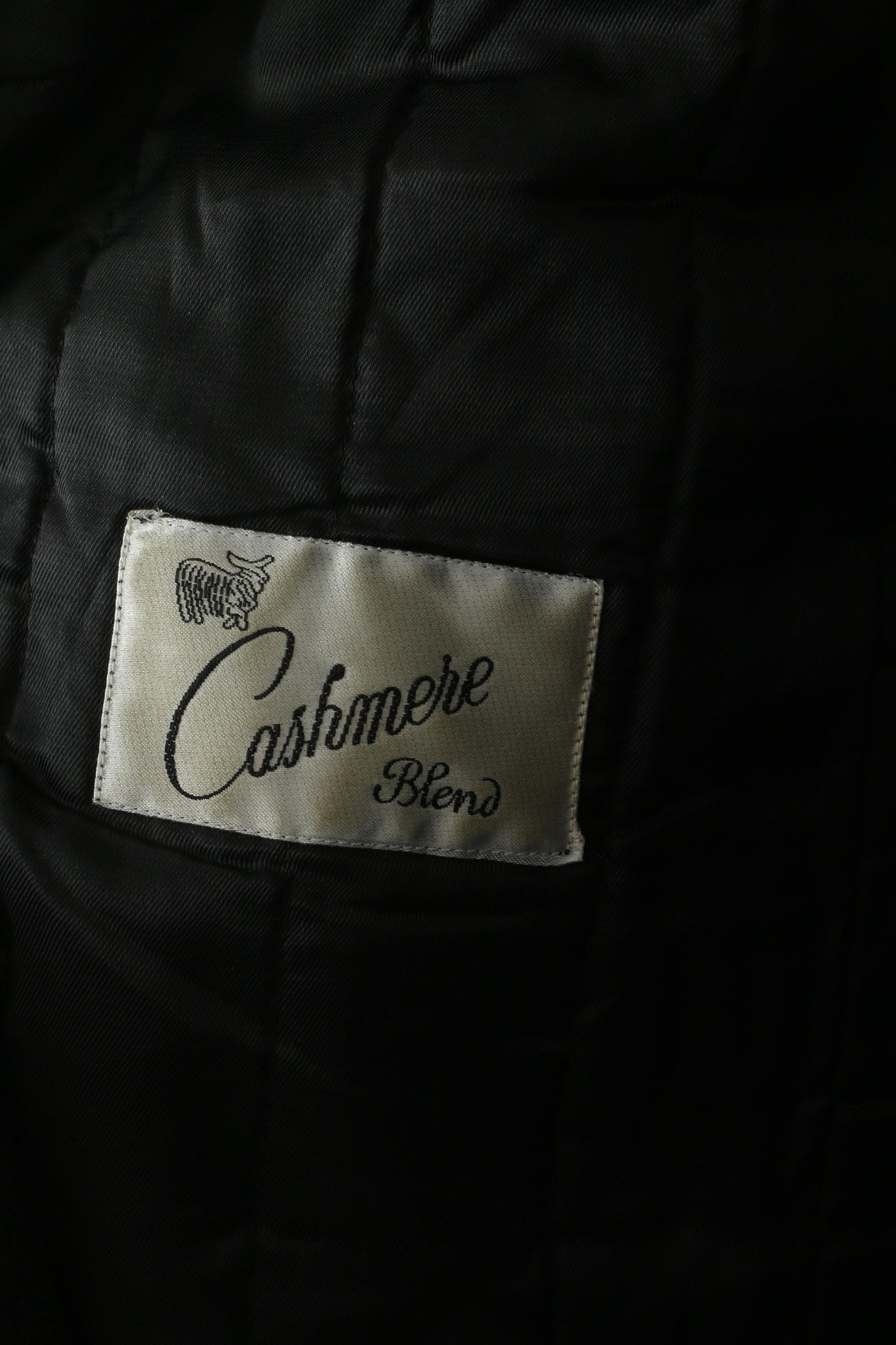Di Caprio Hommes 48 XL Manteau Noir Laine Cachemire Mélange Simple Boutonnage Haut Vintage