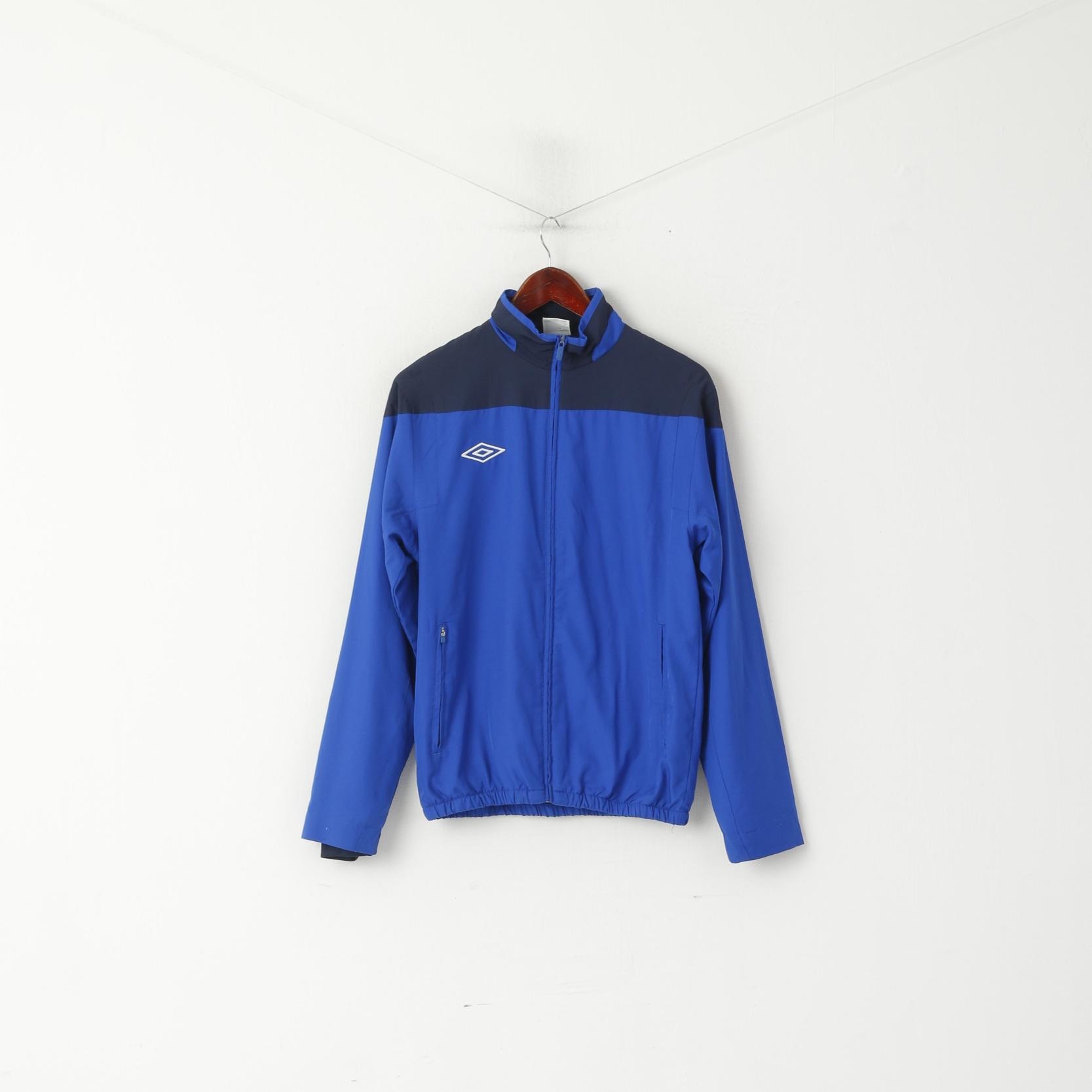 Giacca Umbro da uomo, blu, leggera, per abbigliamento sportivo, foderata in rete, con zip, top da allenamento sportivo