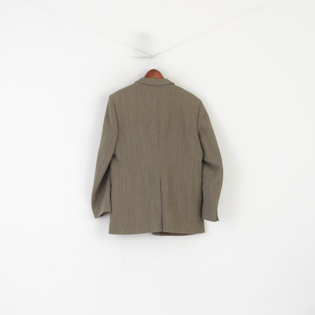 Hector James Men 40 Blazer Green Wool Vintage Single Breasted Retro Heavy Jacket