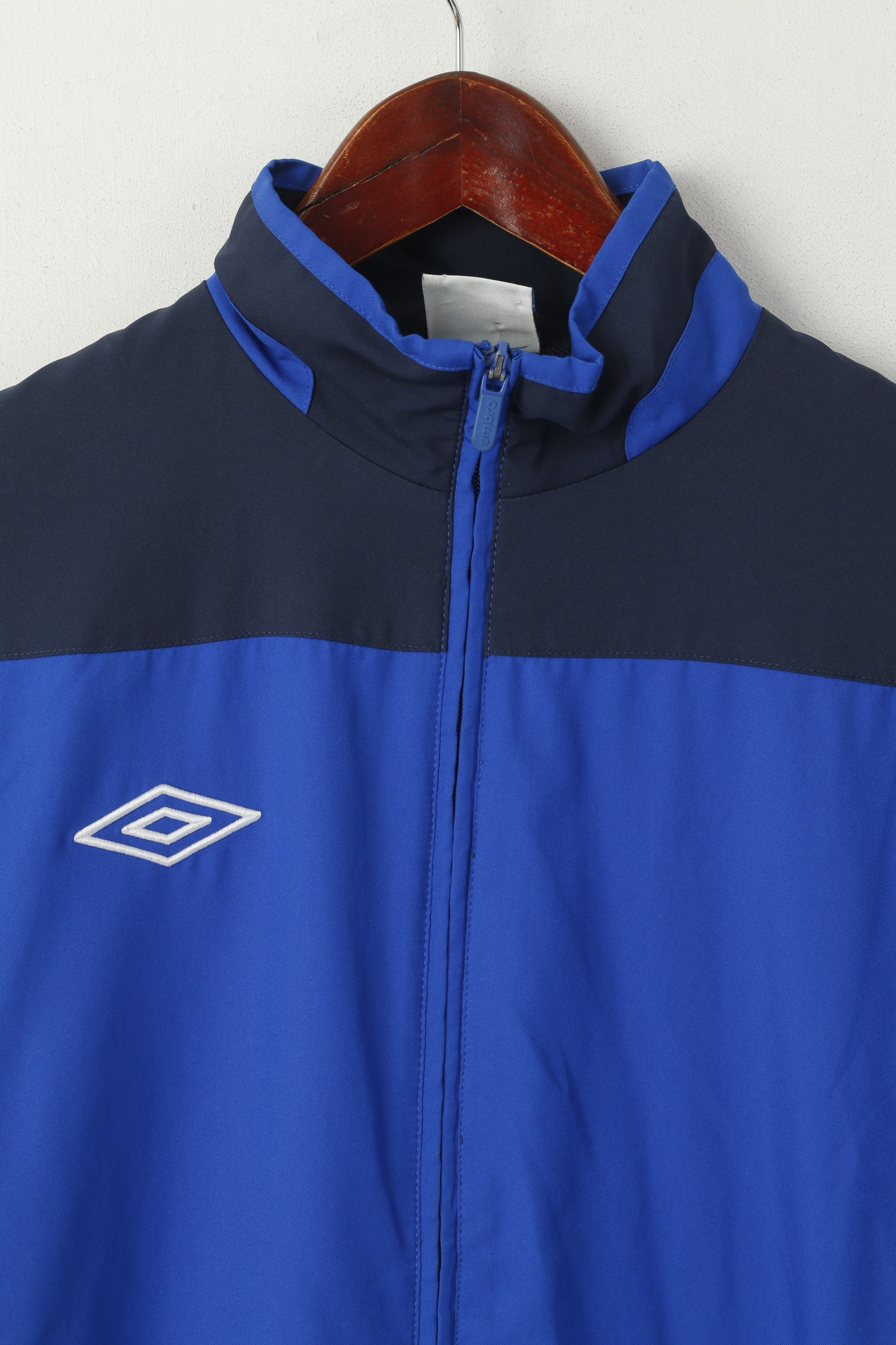 Giacca Umbro da uomo, blu, leggera, per abbigliamento sportivo, foderata in rete, con zip, top da allenamento sportivo