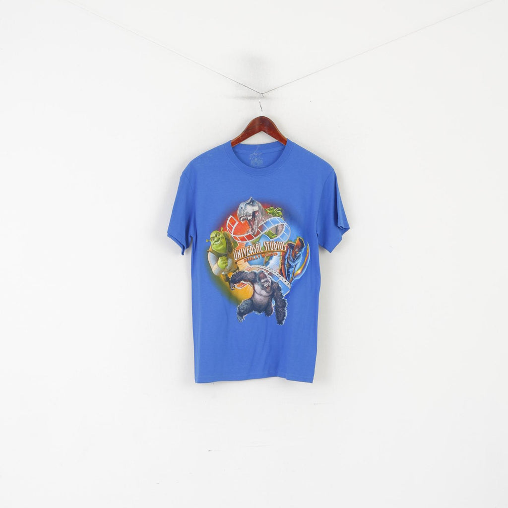 Maglietta da uomo Universal Studios Maglietta blu in cotone vintage Hollywood Shrek King Kong