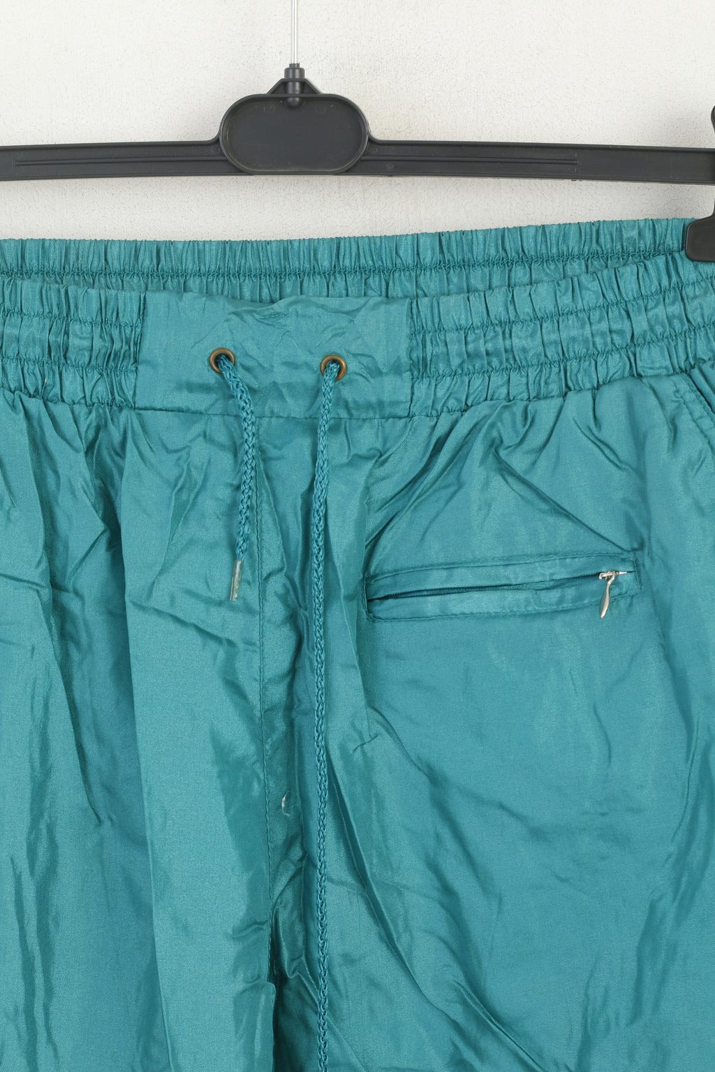 Sport Spirit Women 42 L Tracksuit White Green Vintage Shiny Jacket Trousers Nylon Waterproof Festival Set