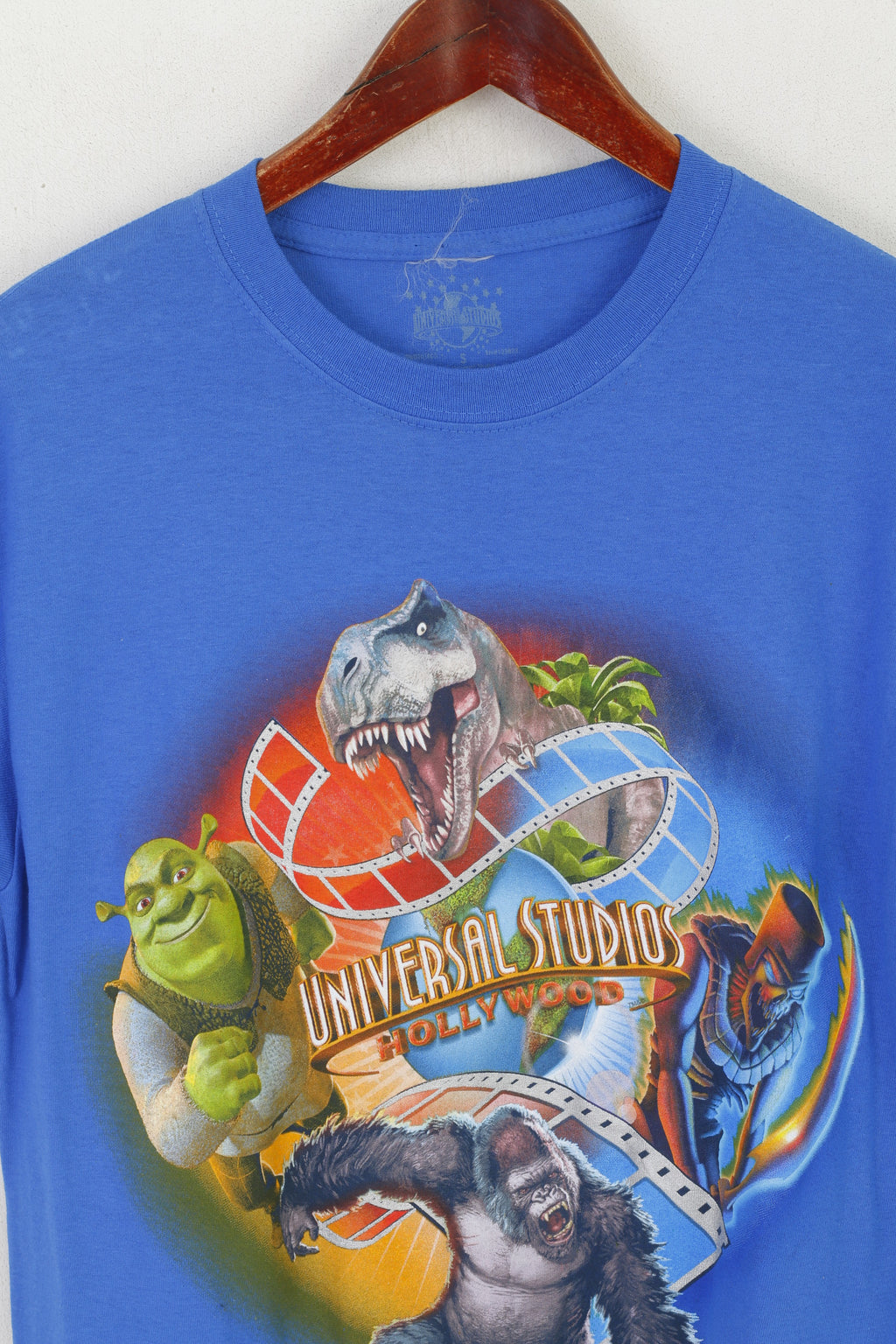 Maglietta da uomo Universal Studios Maglietta blu in cotone vintage Hollywood Shrek King Kong