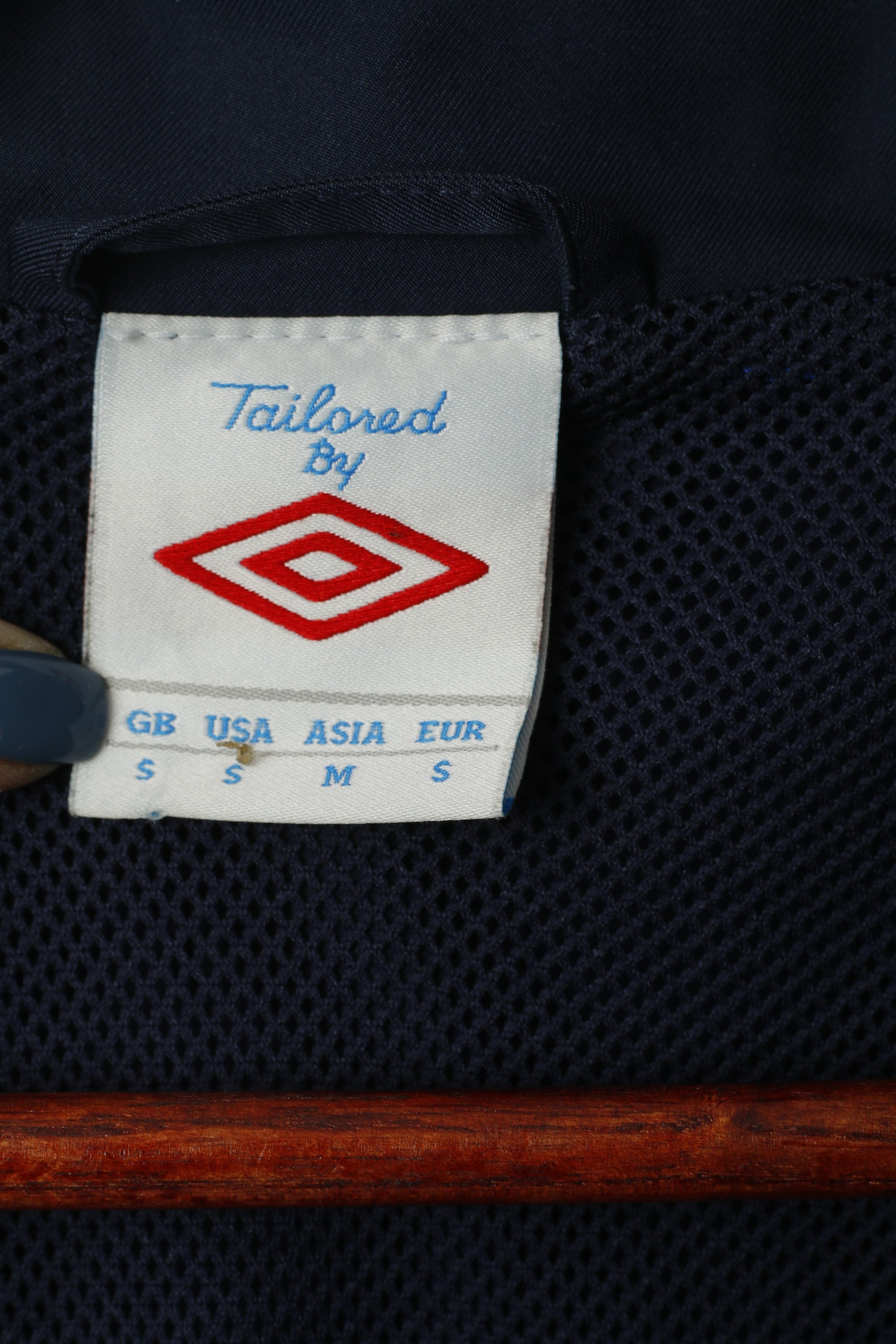 Giacca Umbro da uomo, blu, leggera, per abbigliamento sportivo, foderata in rete, con zip, top da allenamento sportivo