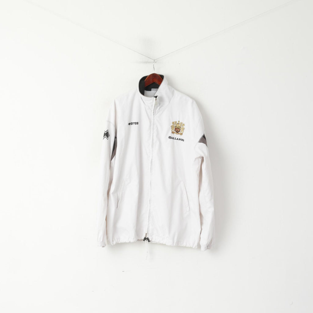 Errea Giacca XXL da uomo bianca Holland Burnley FC Sport Full Zipper Sportswear TrackTop