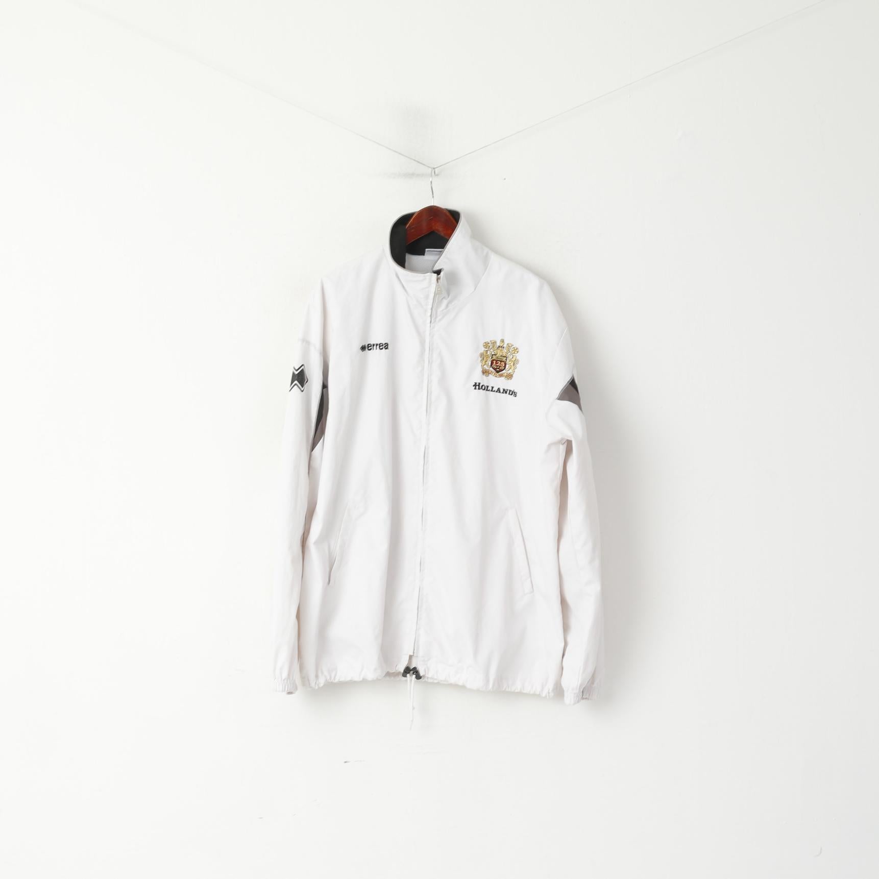 Errea Giacca XXL da uomo bianca Holland Burnley FC Sport Full Zipper Sportswear TrackTop