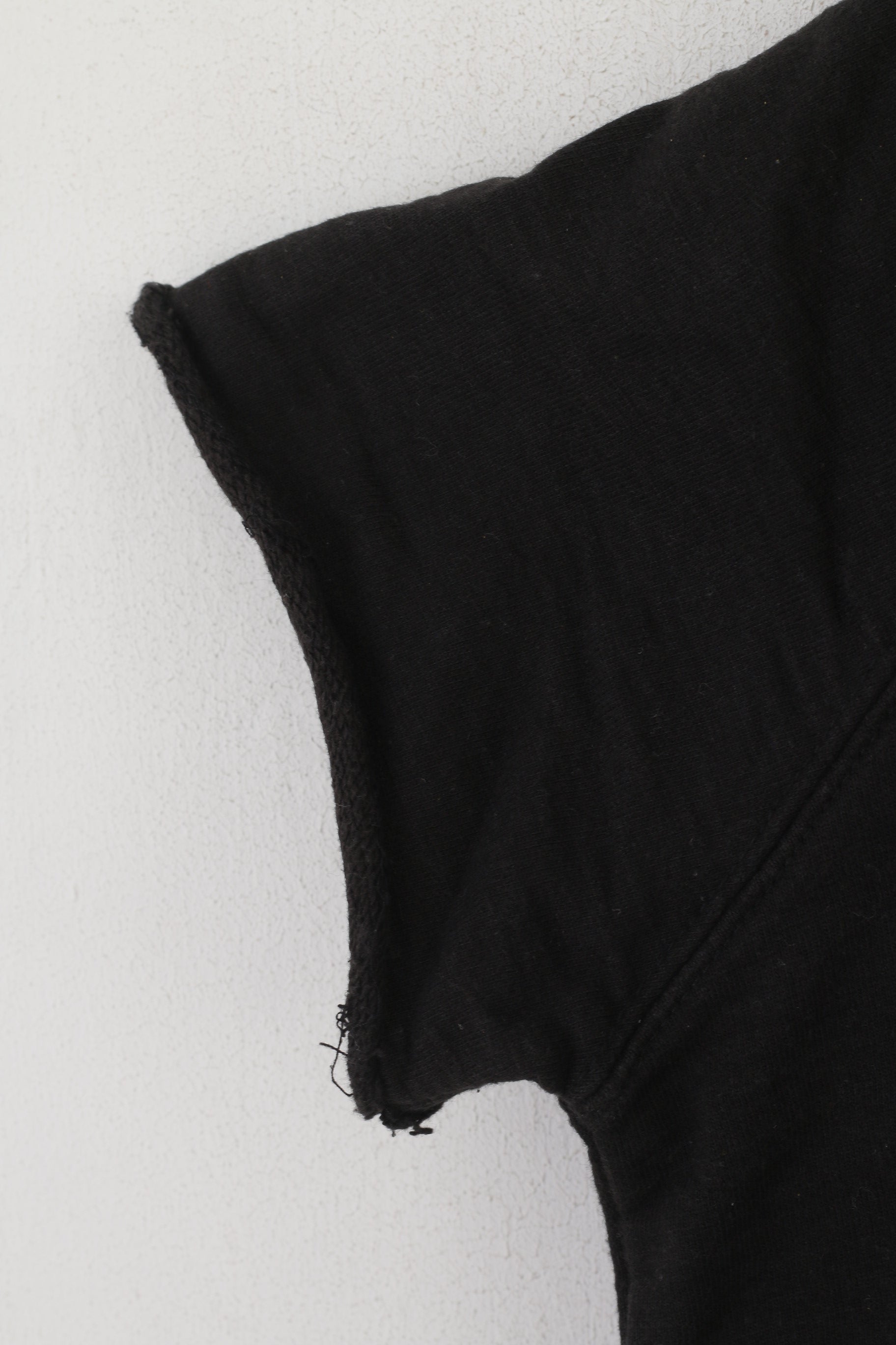 Calvin Klein Jeans Femme M Chemise Noir Coton Vintage À Capuche Poche Kangourou Top