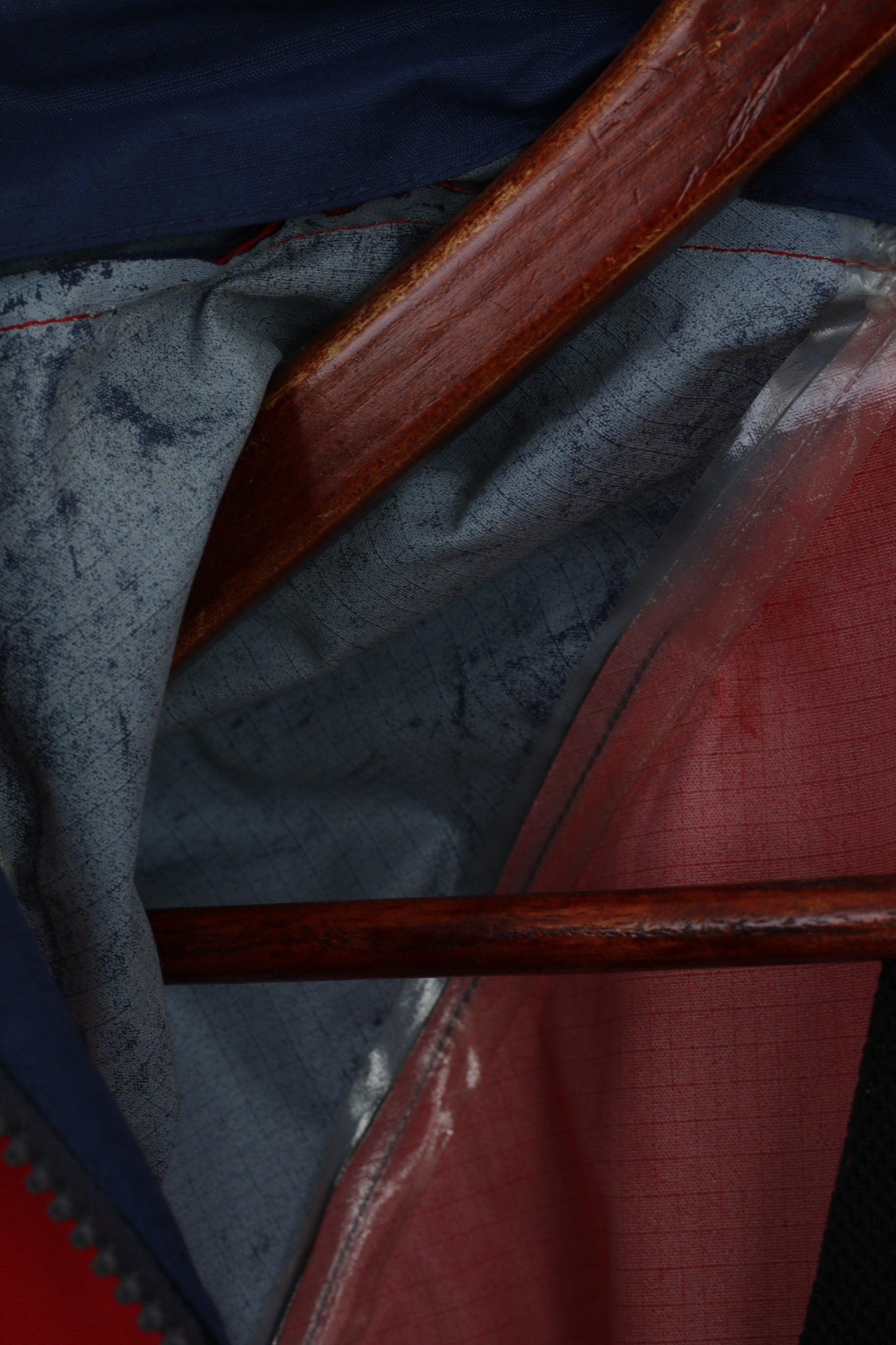 Giacca Adidas Uomo M Navy Rosso Nylon Impermeabile Cappuccio nascosto Cerniera completa