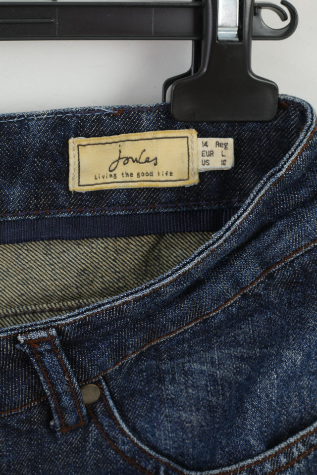 Joules Womens 14 L Jeans Trousers Navy Denim Cotton F_Hazzard Pants