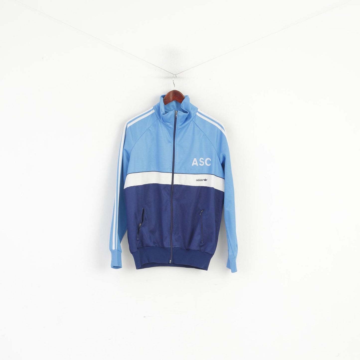 Adidas Men M Sweatshirt Blue Vintage West Germany ASC Sporthaus Retro Track Top