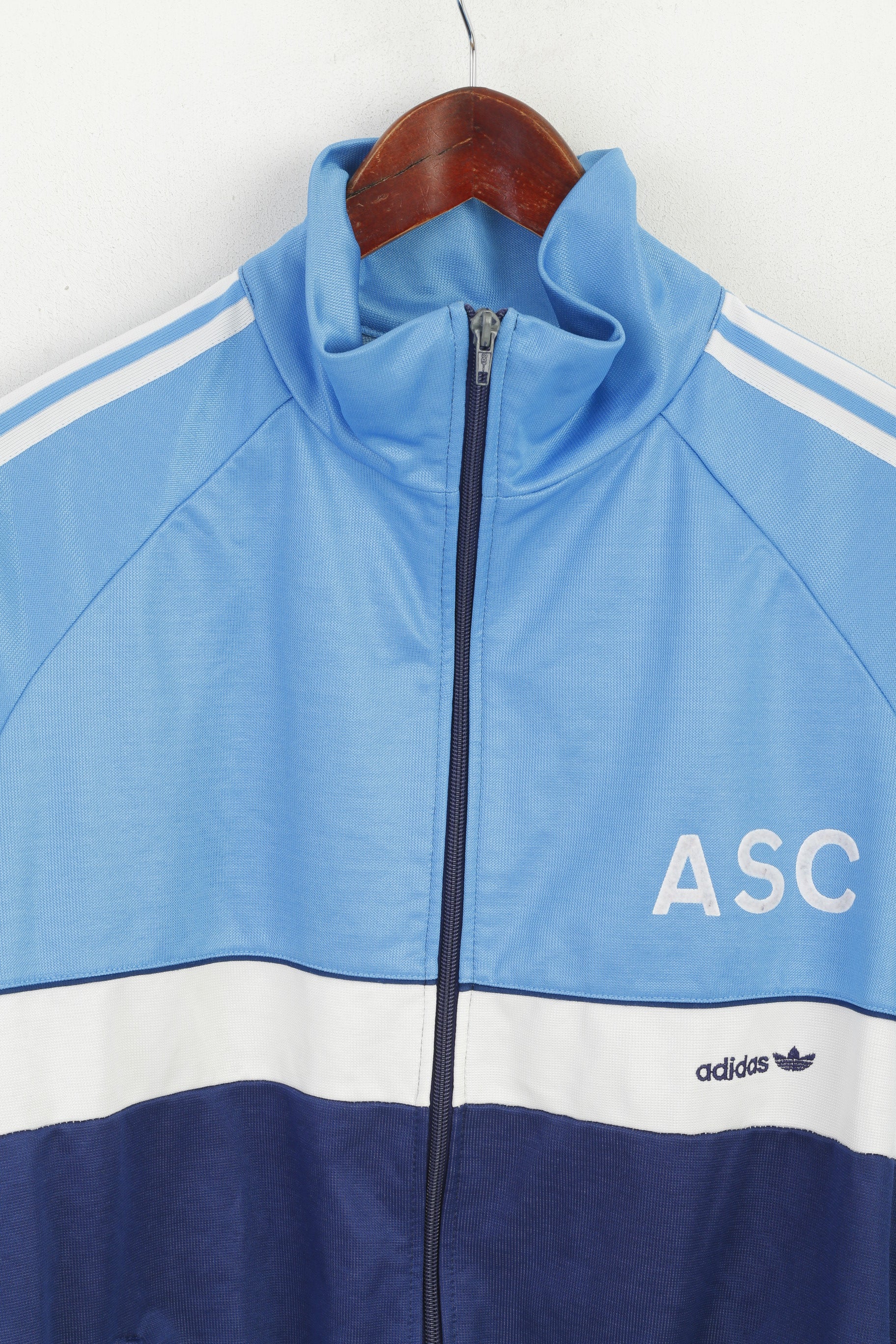 Felpa Adidas da uomo M blu vintage Germania Ovest ASC Sporthaus Retro Track Top
