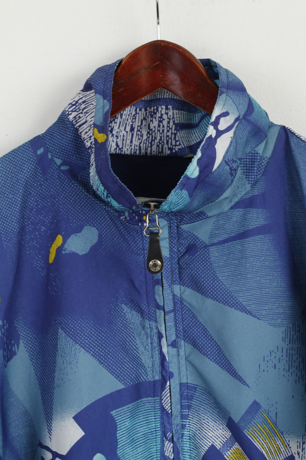 Odlo Men XL Pullover Jacket Blue Printed Zip Neck Vintage Bomber Sport Top