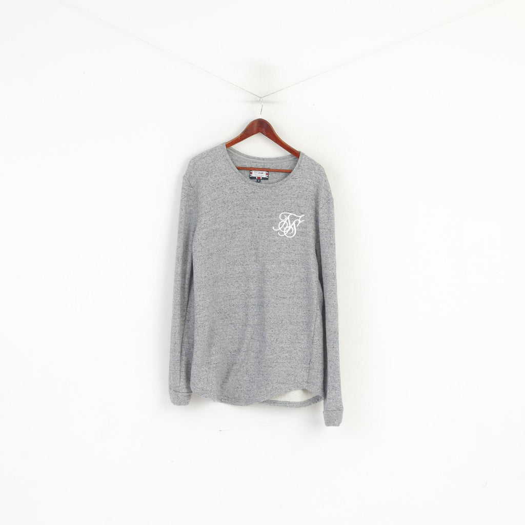 SikSilk Hommes XL (L) Sweat Gret Coton Long Stretch Col Rond Haut de Sport