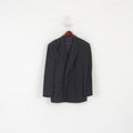 Bonazzi Men 44 Blazer Charcoal Wool High Twist by Becker Vintage Double Breasted Jacket