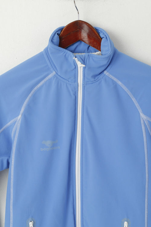 Bagheera Femmes XS Veste Bleu Sportswear Doublé Polaire Zip Up Chaud Haut Rétro