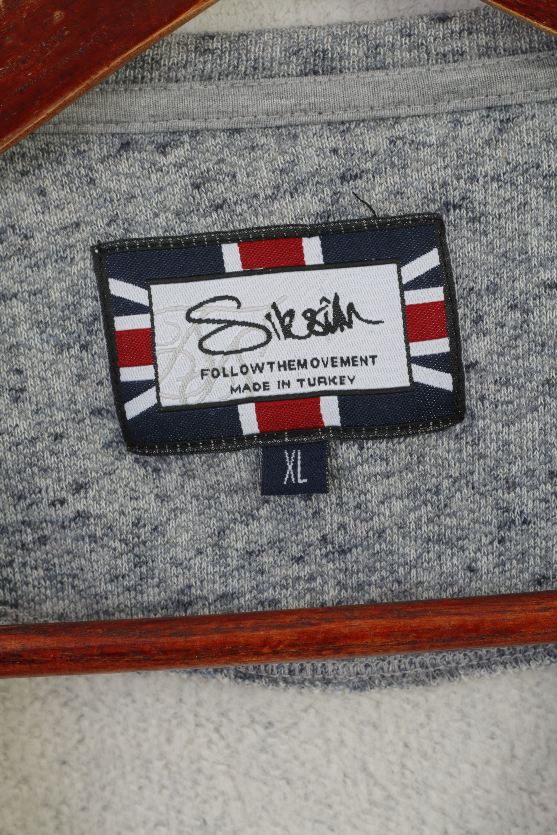 SikSilk Hommes XL (L) Sweat Gret Coton Long Stretch Col Rond Haut de Sport