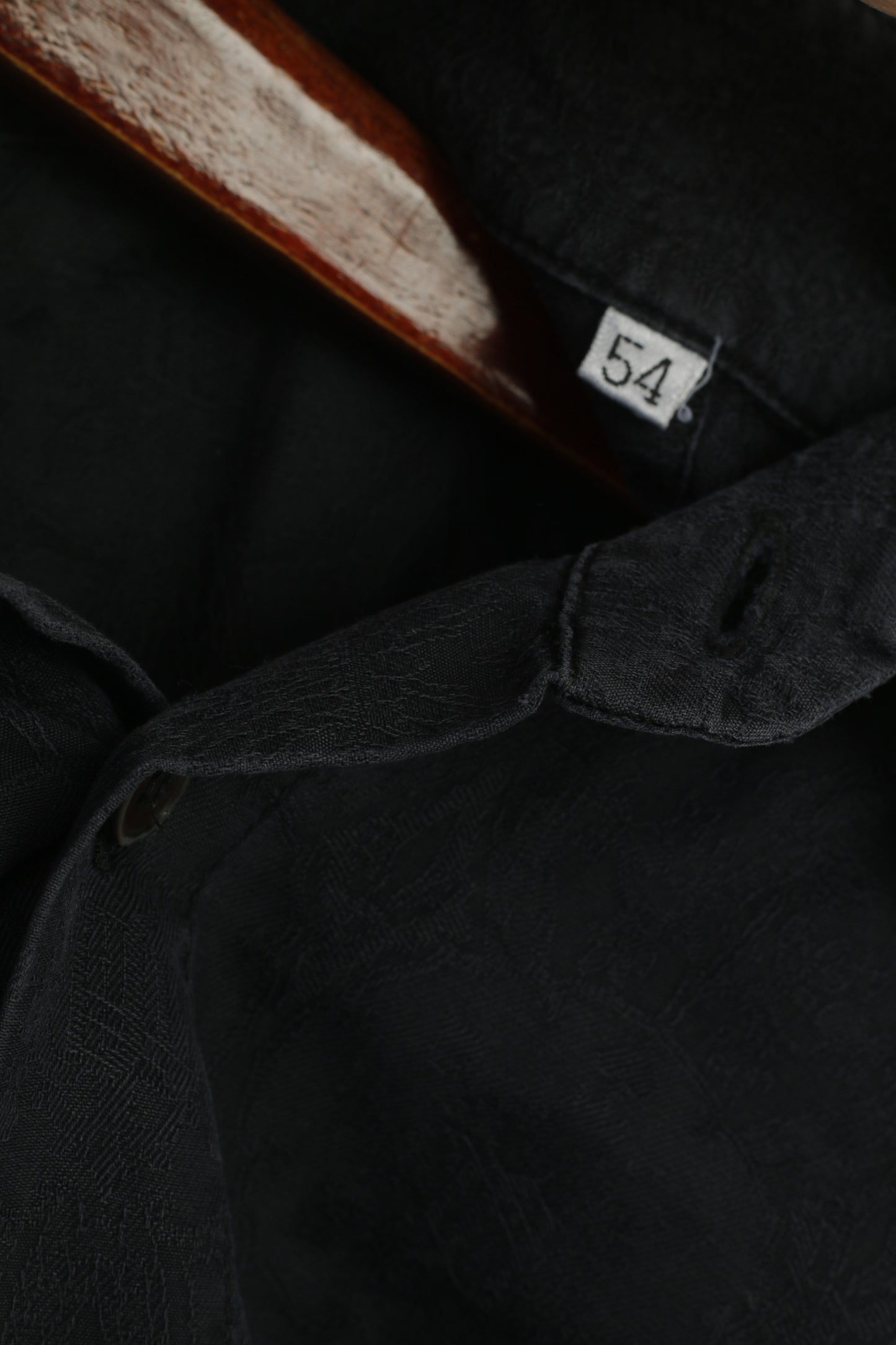 Gianni Versace Men 54 L Casual Shirt Black Cotton Vintage Long Sleeve Detailed Buttons Top