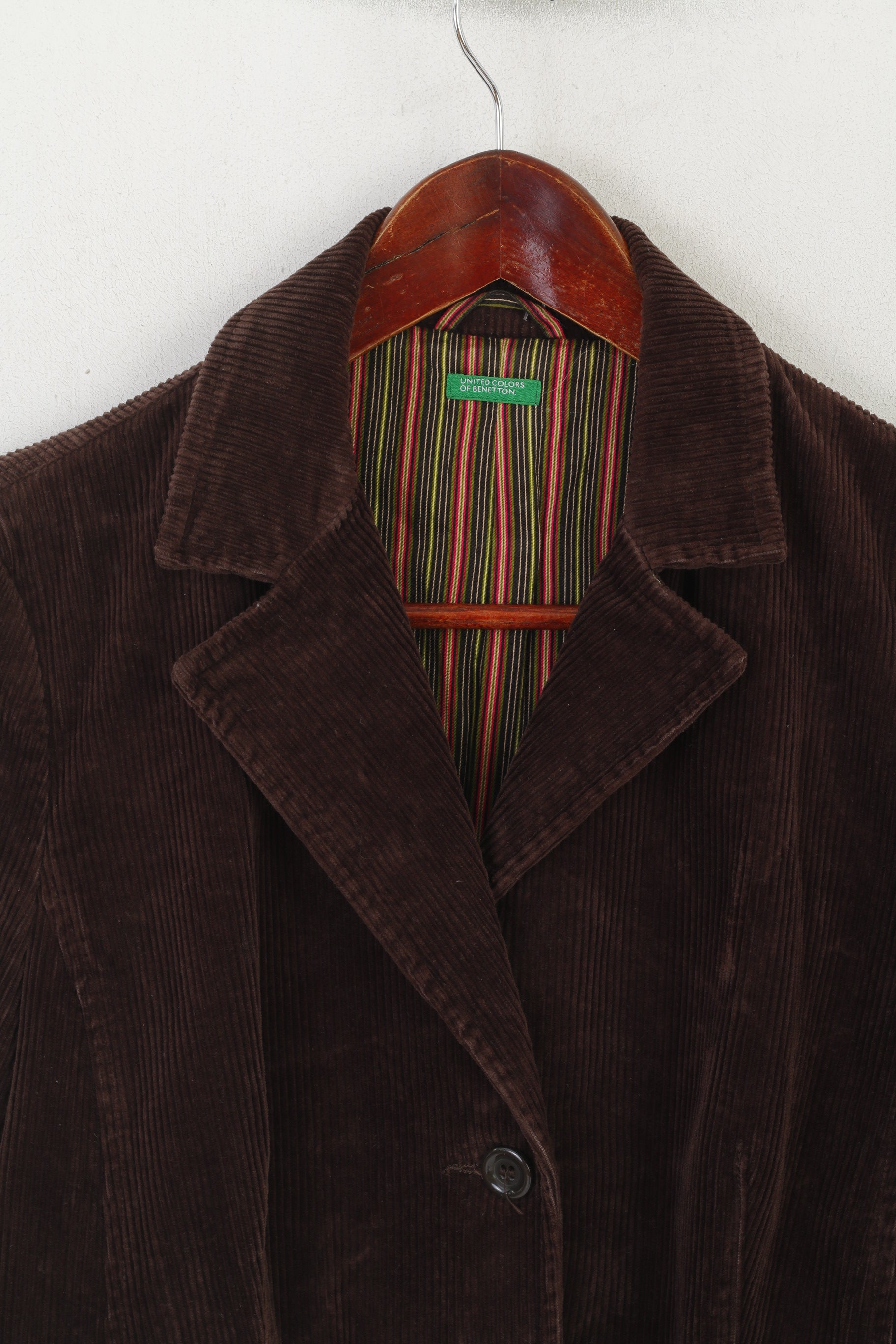 United Colors Of Benetton Donna 44 S Blazer Giacca monopetto in velluto a coste marrone