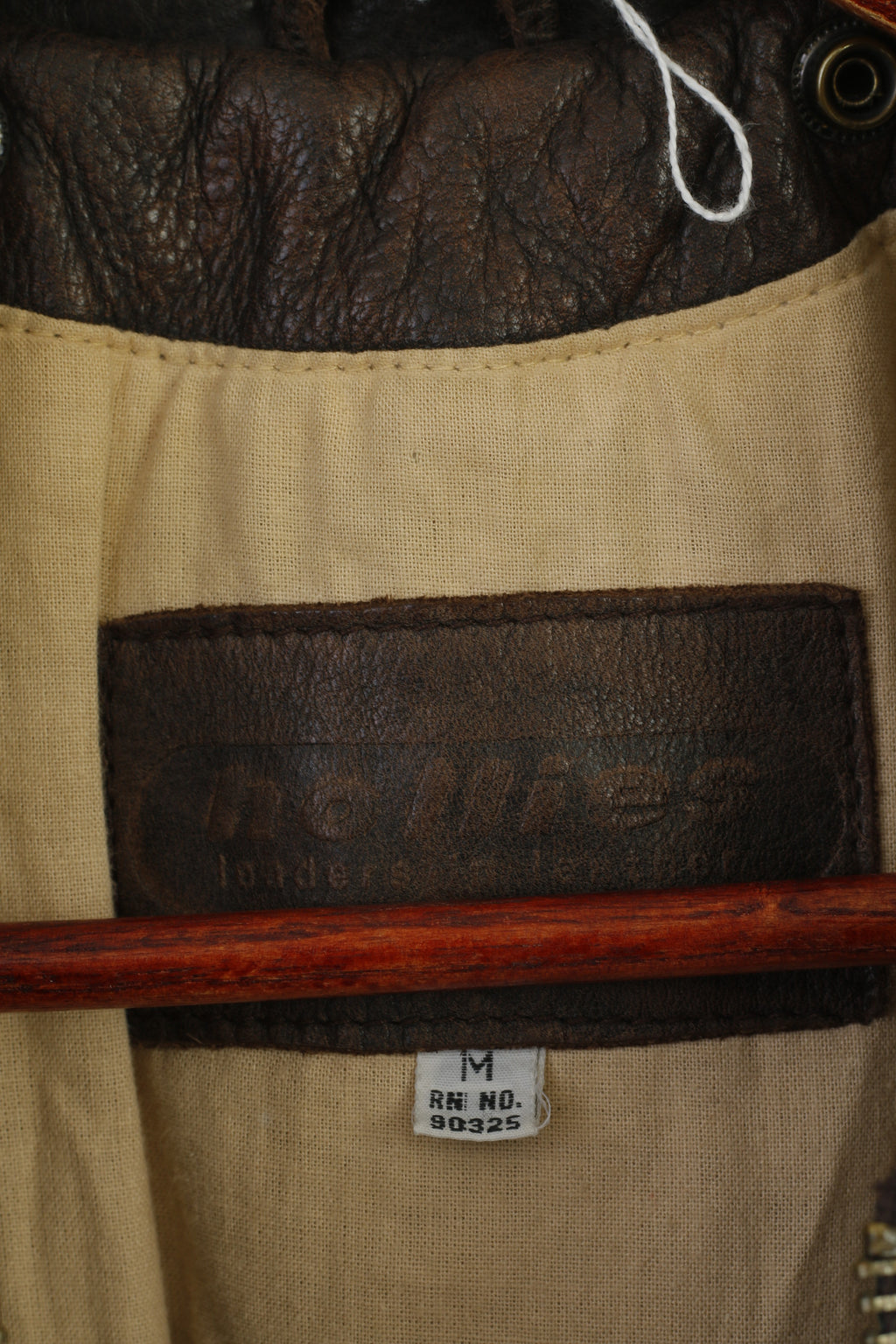 Hollies Women M Jacket Brown Leather Lined Heavy Vintage Zip Up Biker Top