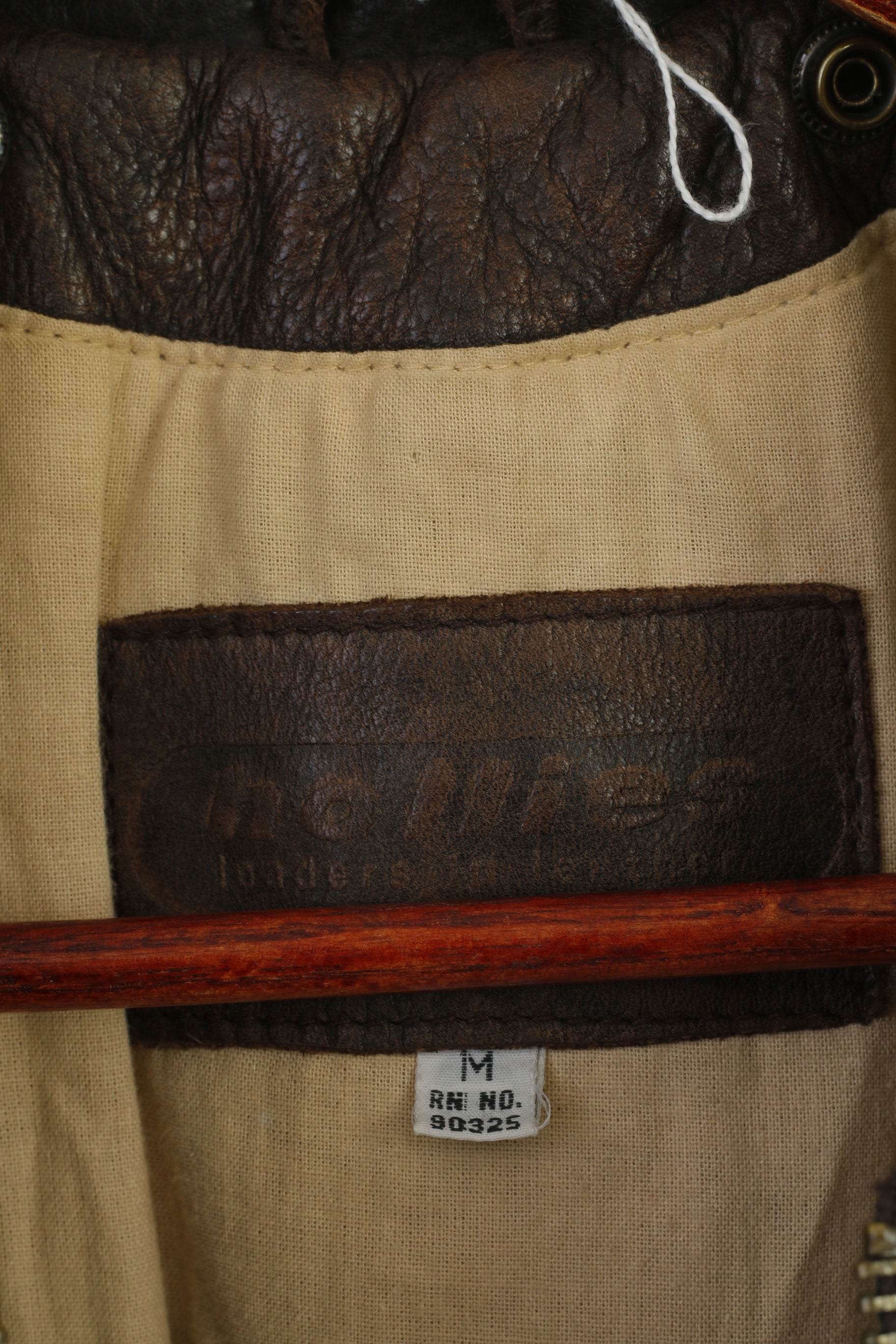 Hollies Giacca da donna M Top da motociclista con cerniera vintage pesante foderato in pelle marrone