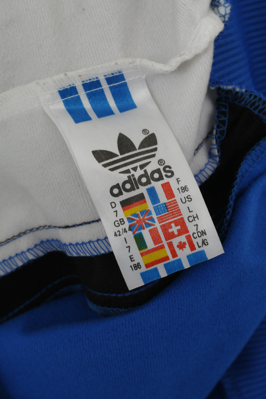 Felpa Adidas Uomo L 186 Felpa Blu Vintage Warm Up Manica Corta con Cerniera Intera