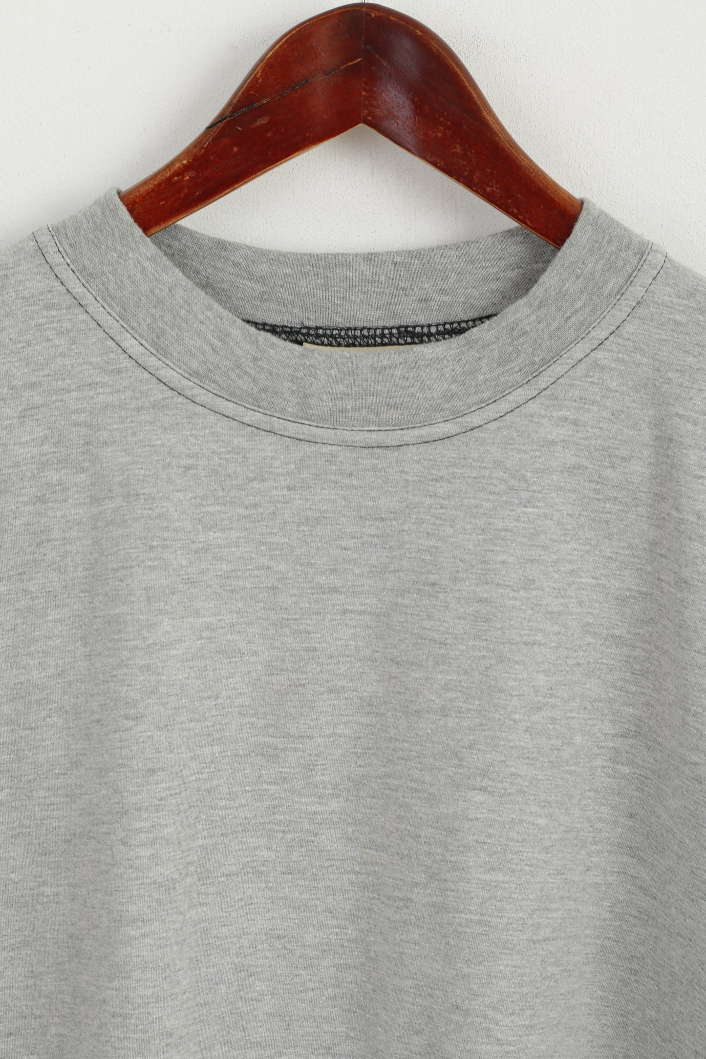 Camicia Zio Sam da uomo M (L) in cotone grigio sportivo girocollo top vintage