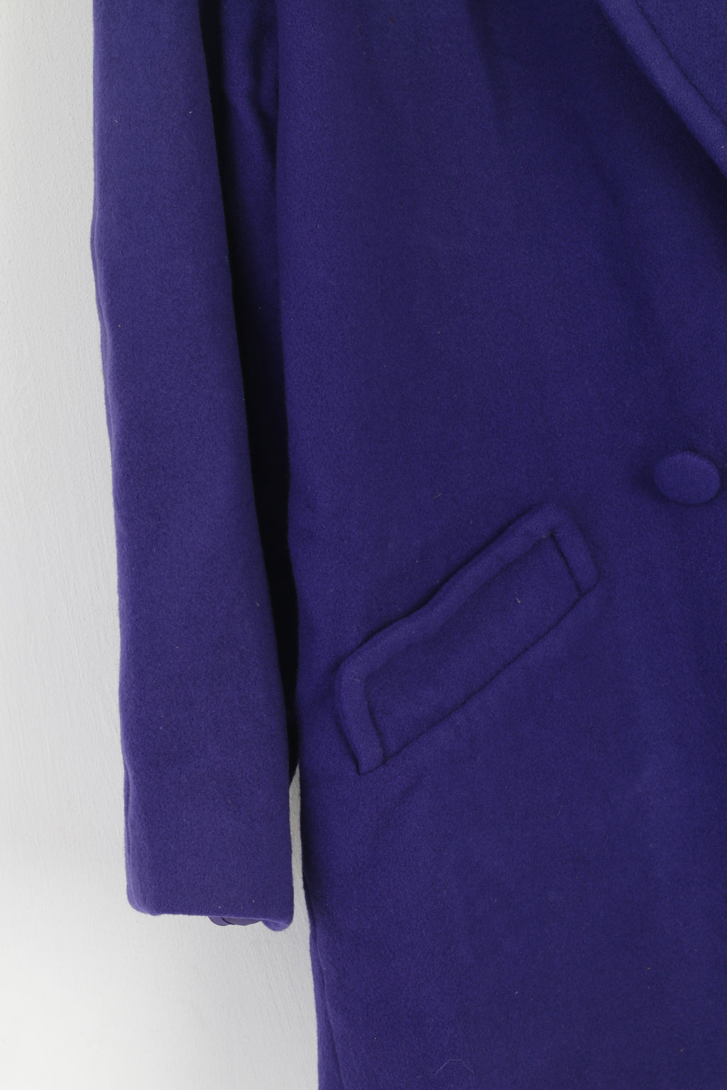 C&A Yessica Women 42 L Jacket Purple Wool Double Breasted Vintage Oversize Coat