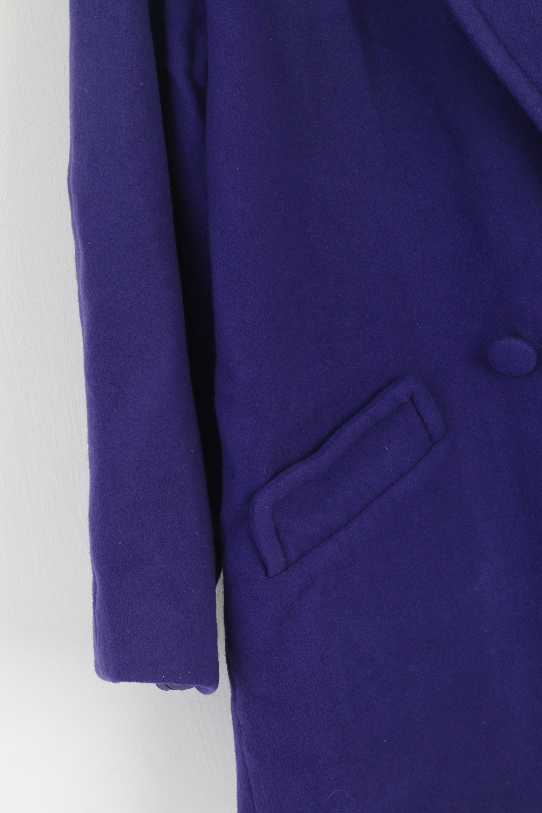 C&A Yessica Women 42 L Jacket Purple Wool Double Breasted Vintage Oversize Coat