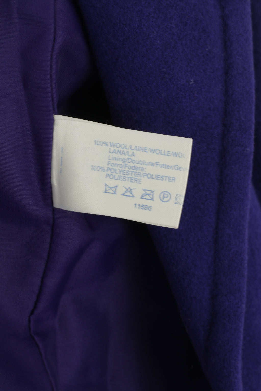 C&A Yessica Women 42 L Jacket Purple Wool Double Breasted Vintage Oversize Coat