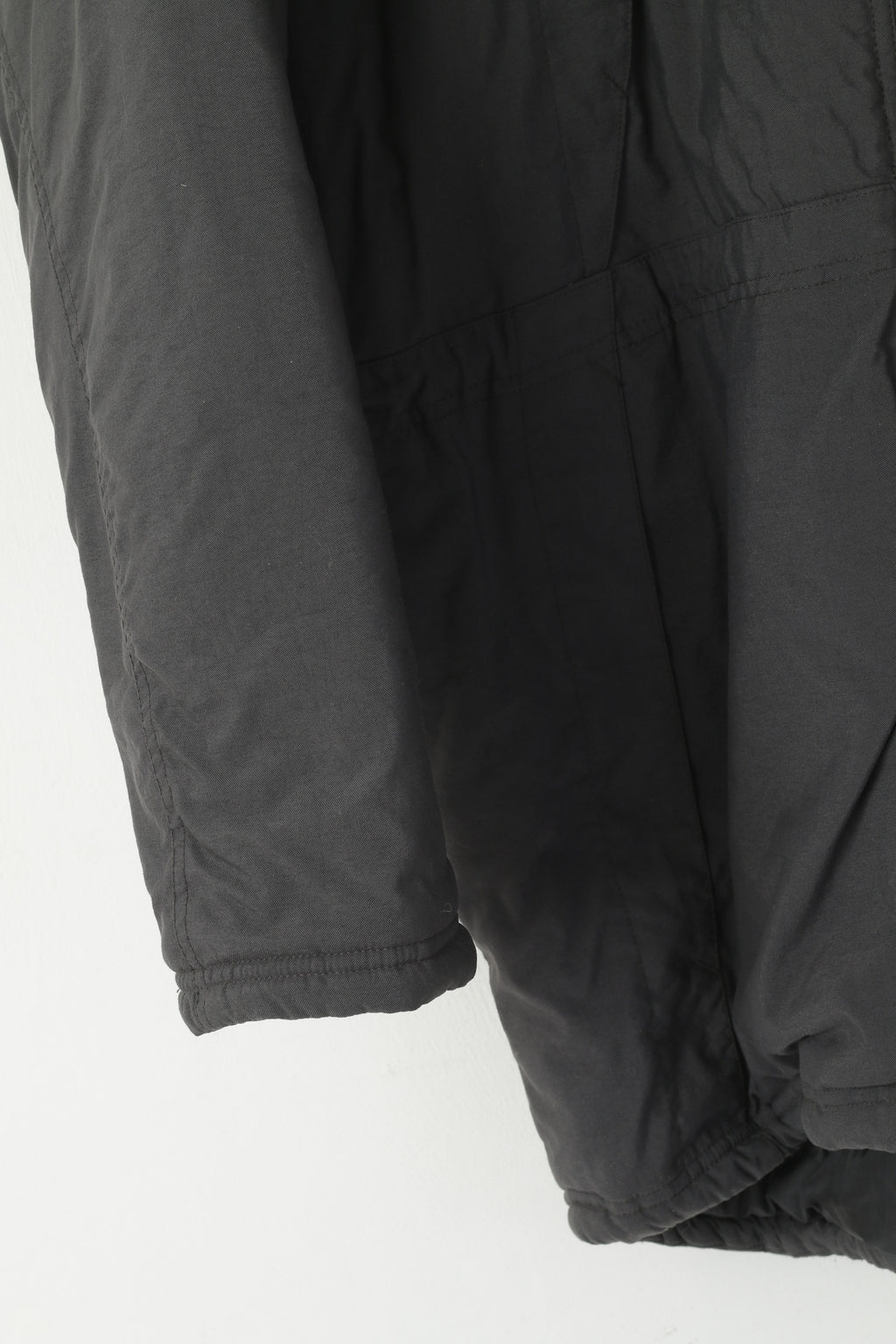 Giacca Nike Team Uomo L 183 Giacca grigia in nylon impermeabile imbottita calda con cerniera lunga