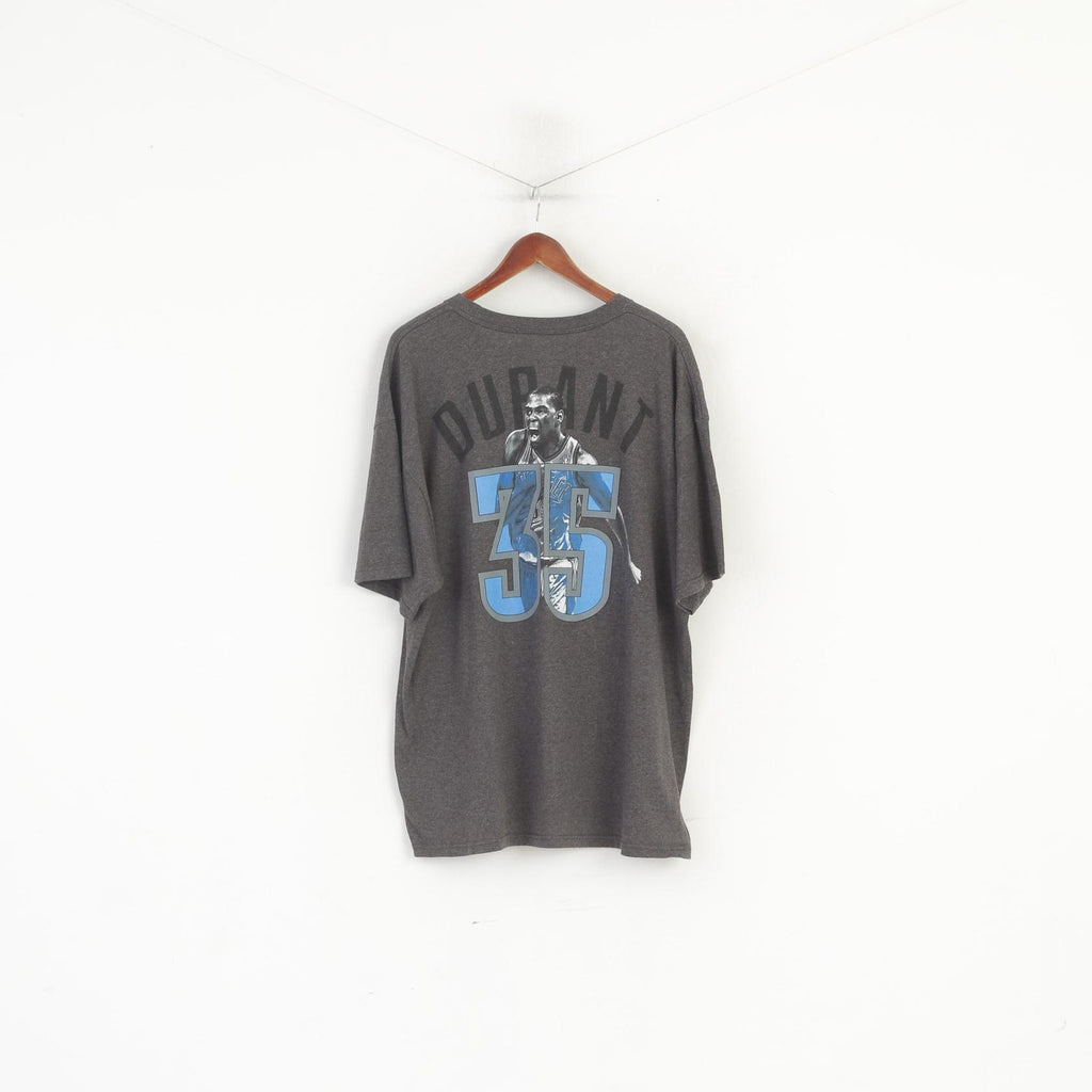 Majestic Athletic Hommes XXL Chemise Gris Coton NBA Durant #35 Sport Basketball Top