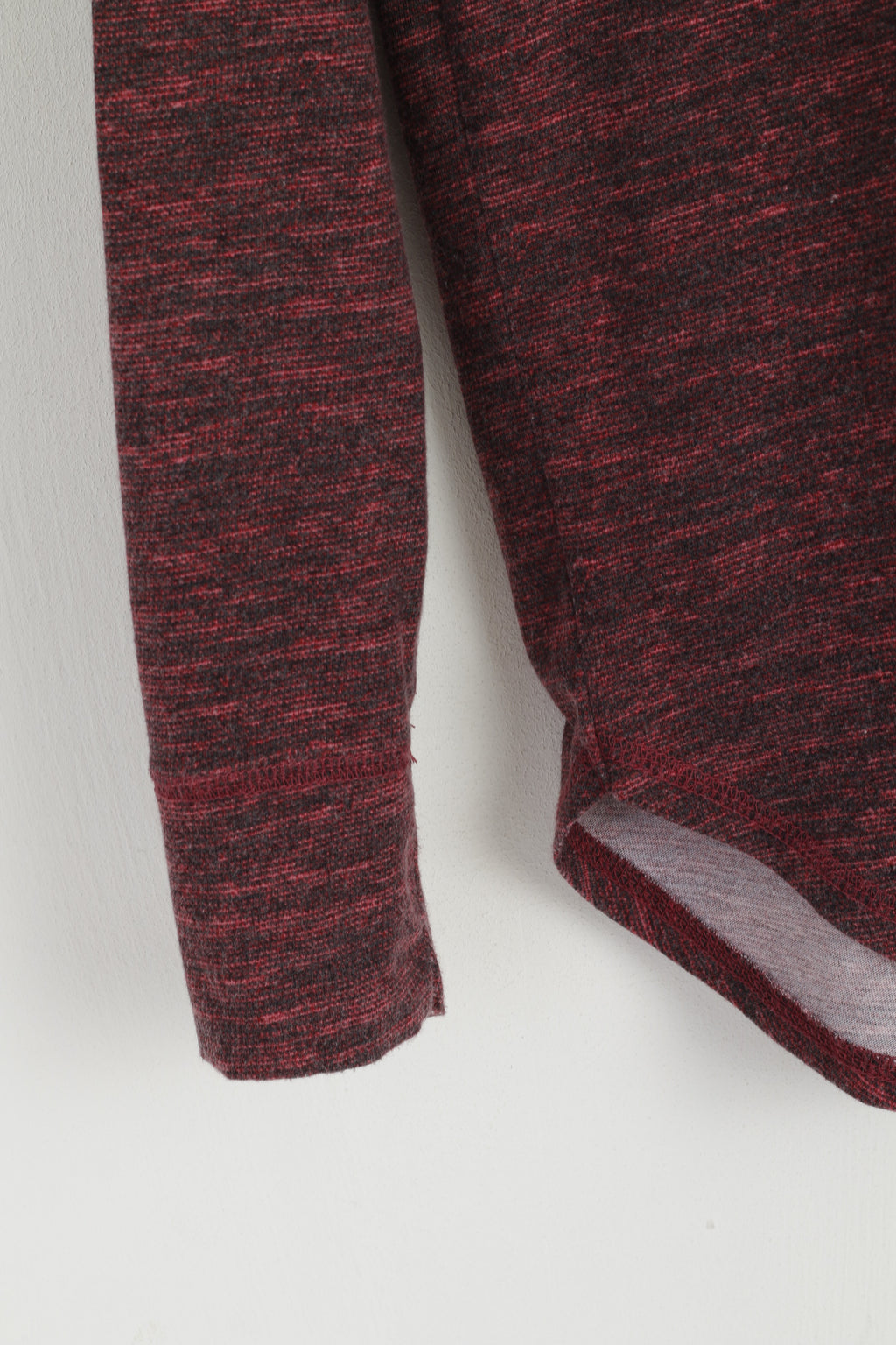 Hollister Men S Long Sleeved Shirt Maroon Cotton Henley Tee Basic Stretch Top