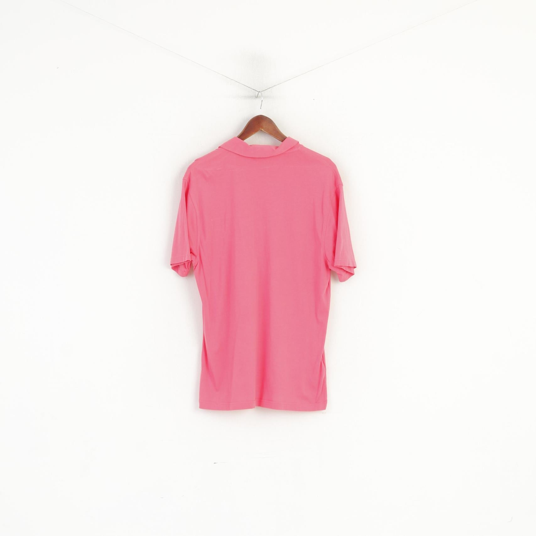 Penguin Men L Polo Shirt Pink Cotton Heritage Slim Fit Pocket Plain Top