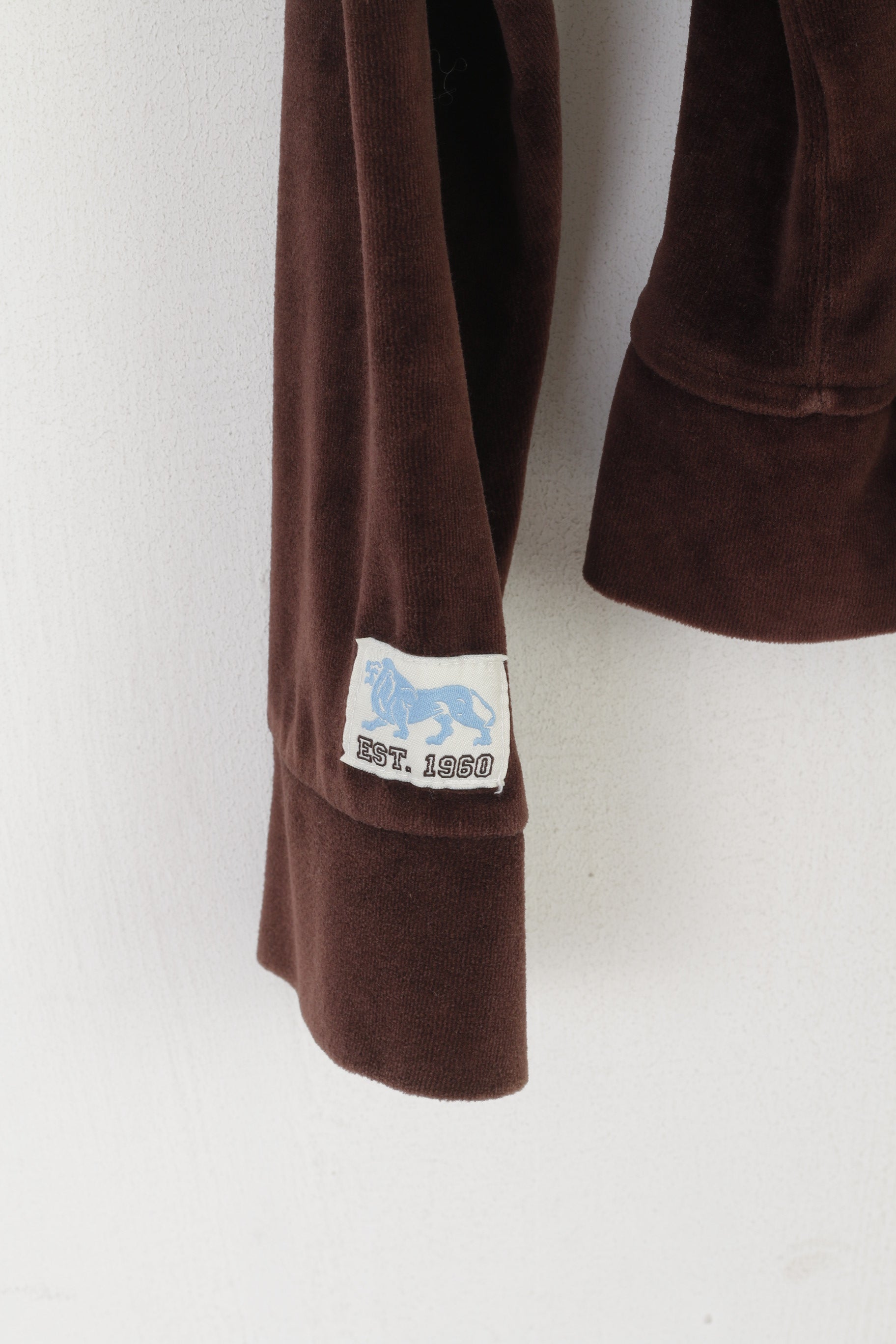 Felpa da donna Lonsdale London Top sportivo con cerniera intera in pile vintage lucido marrone