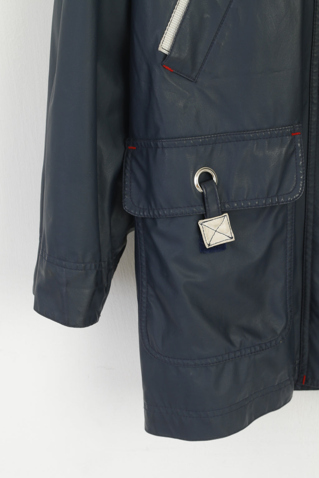 C&A New Fast Women 12 38 M Rain Jacket Navy Retro Style Full Zip Outdoor Top