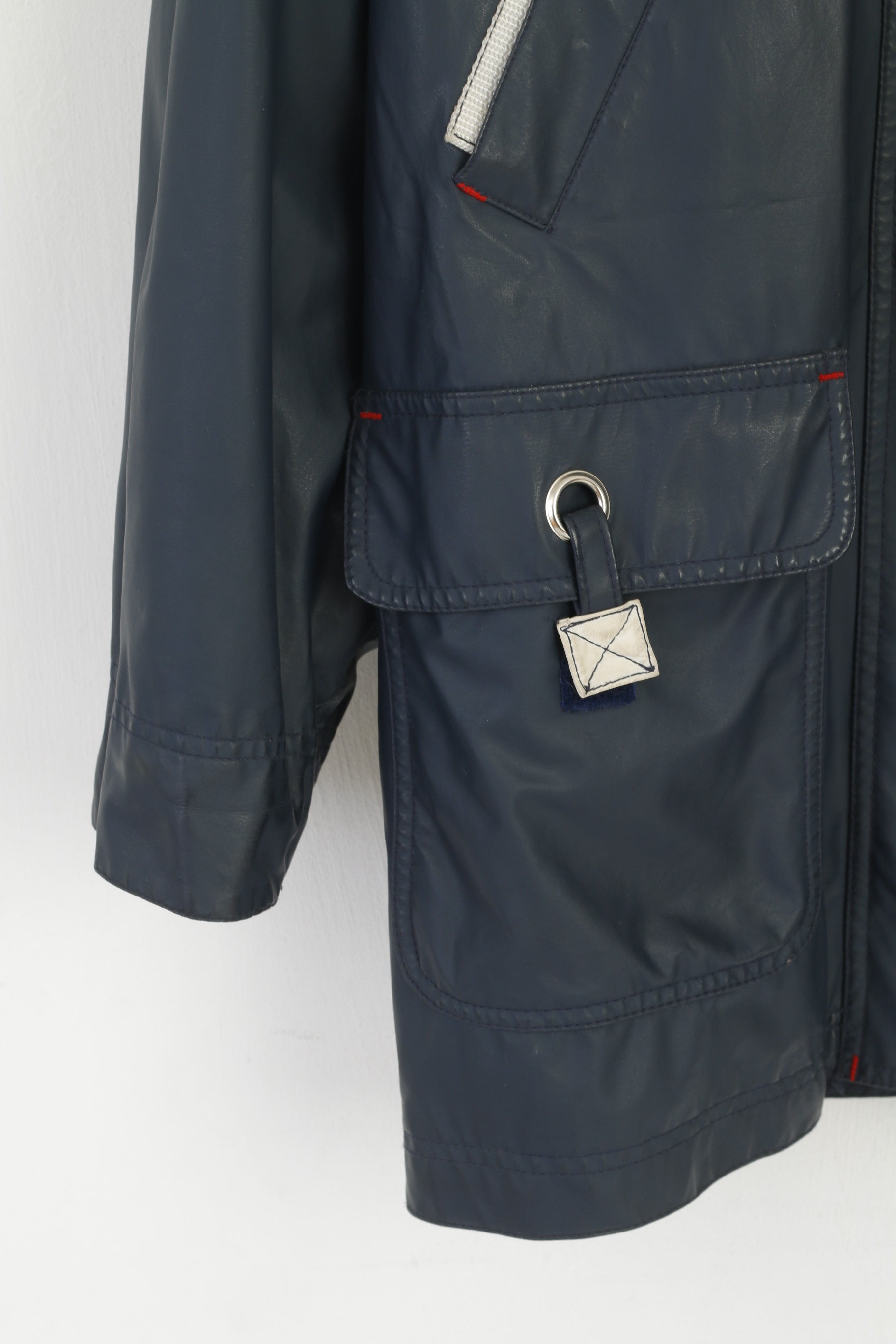 C&A New Fast Women 12 38 M Rain Jacket Navy Retro Style Full Zip Outdoor Top