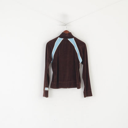 Lonsdale London Women S Sweatshirt Brown Shiny Vintage Fleece Full Zipper Sport Top