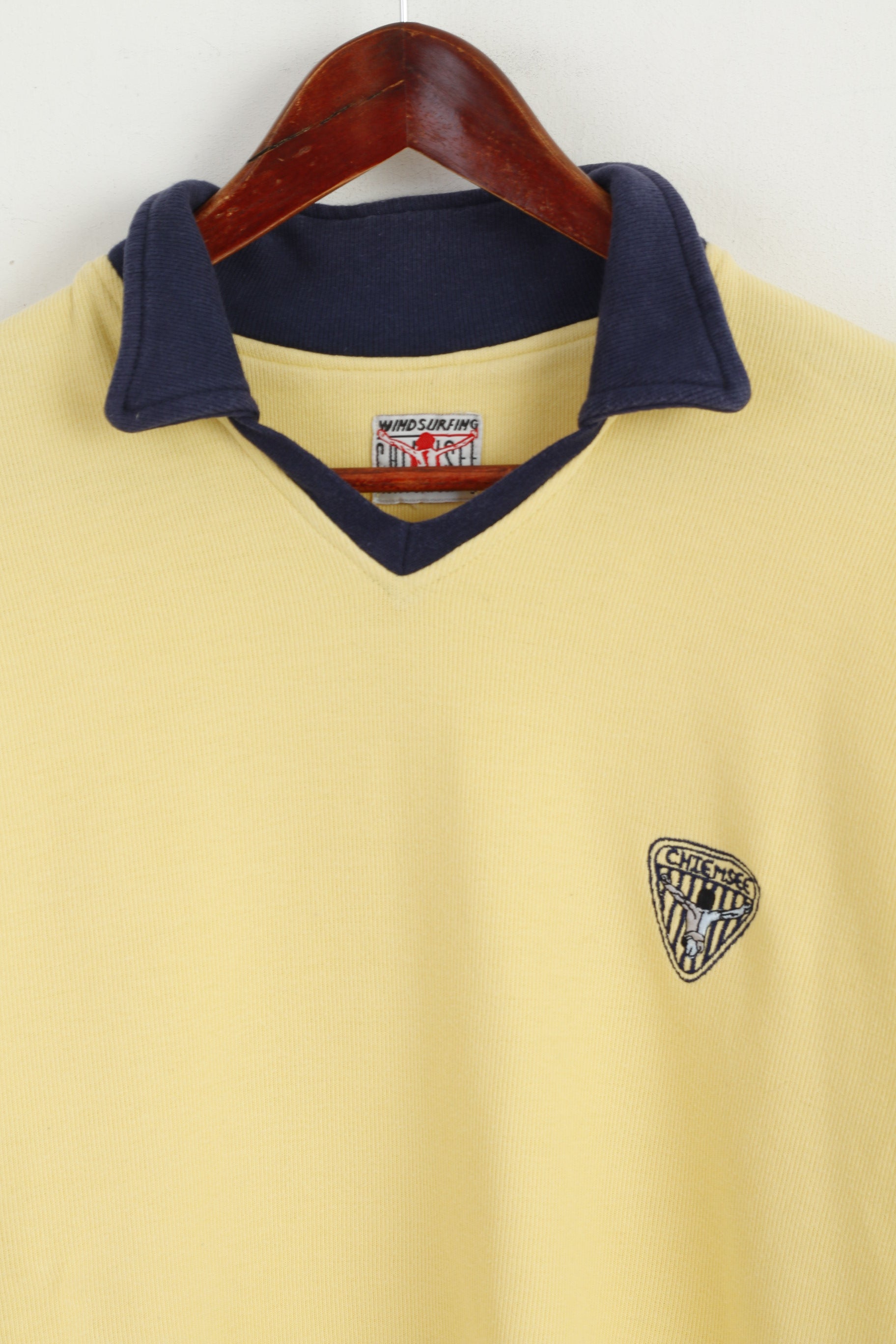 Chiemsee Men S Polo Shirt Retrospect Yellow Sport Windsurfing Clothes Surfing Top – Vintage