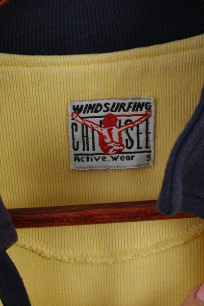 Polo Chiemsee da uomo S gialla da windsurf, top sportivo da surf vintage