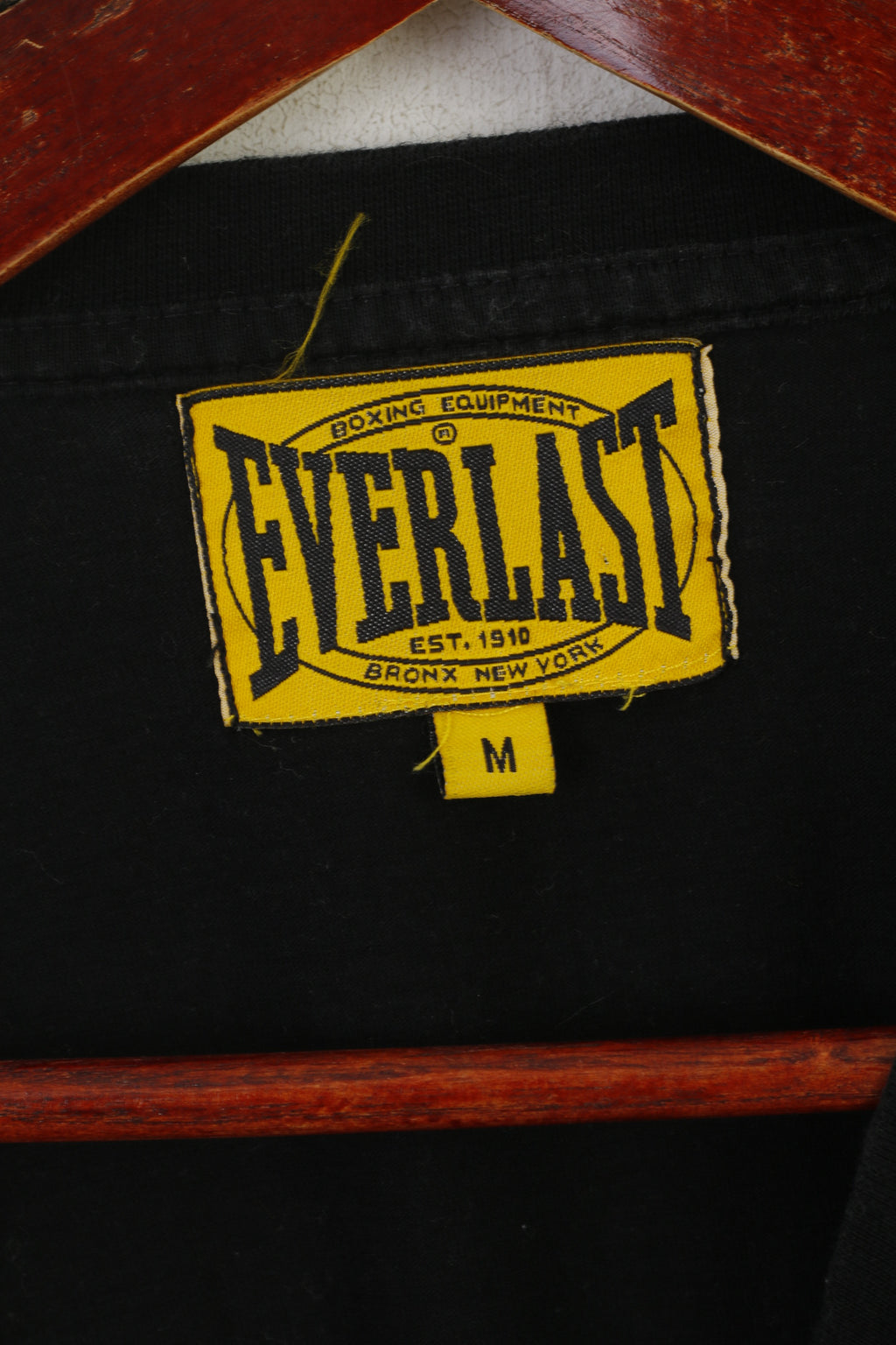 Everlast Men M Shirt Black Cotton V Neck Graphic Choice of Champ Sport Top