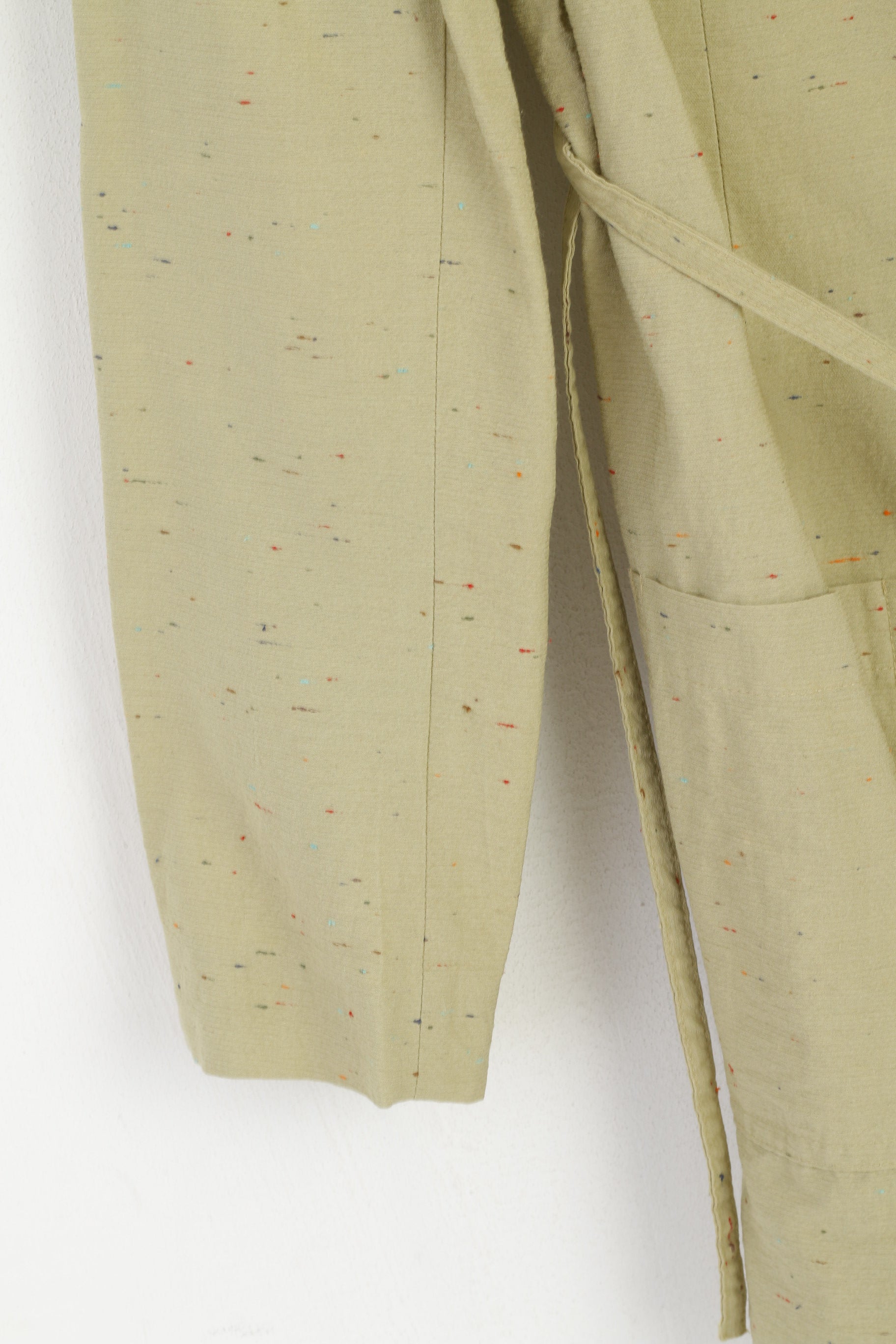 Fekbir Donna 38 M Blazer Verde Nylon Spalline Giacca lunga leggera con cintura