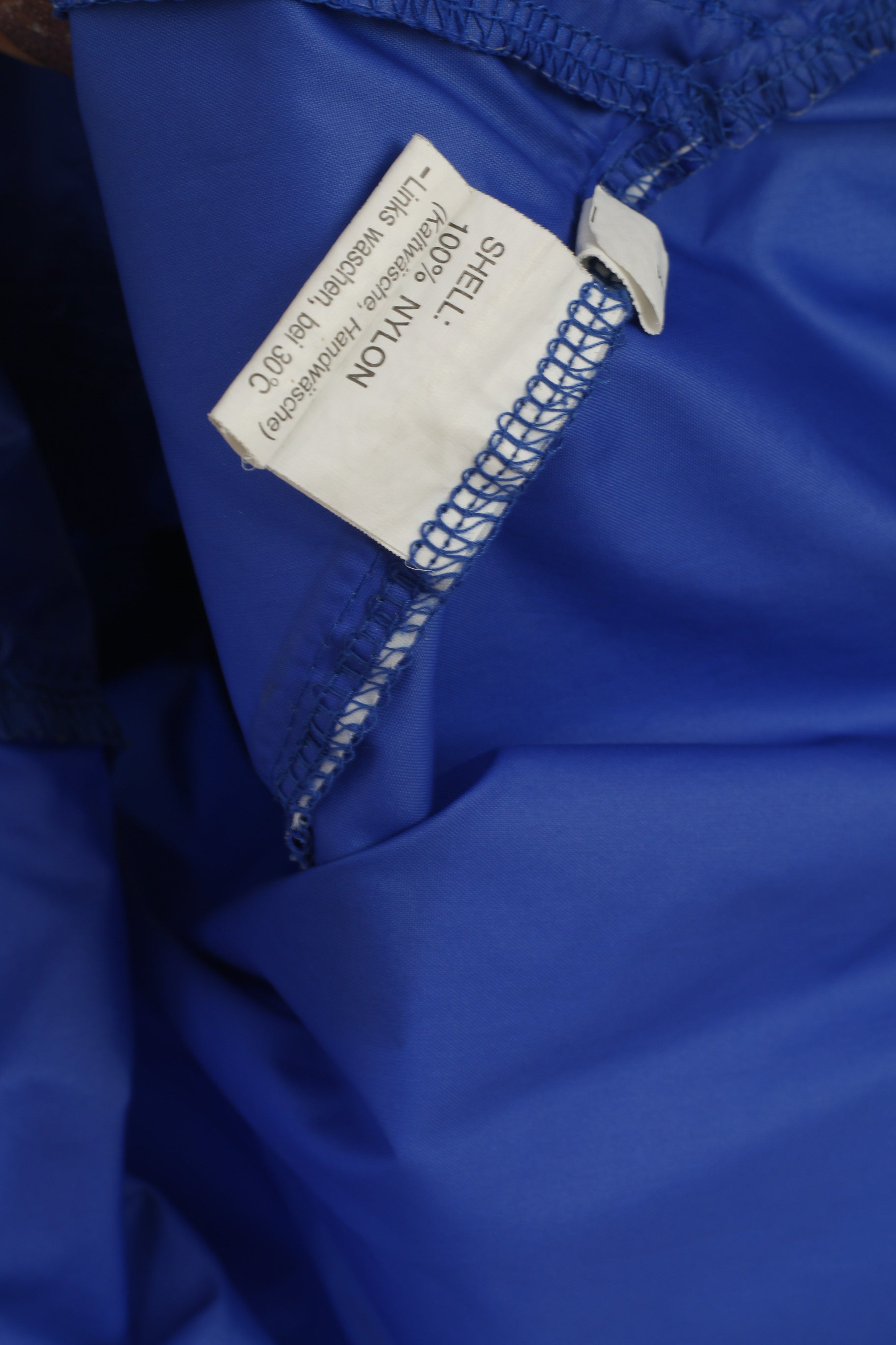 Giacca Saller da uomo L in nylon blu con cappuccio nascosto impermeabile SV Wacker Rottleberode Top