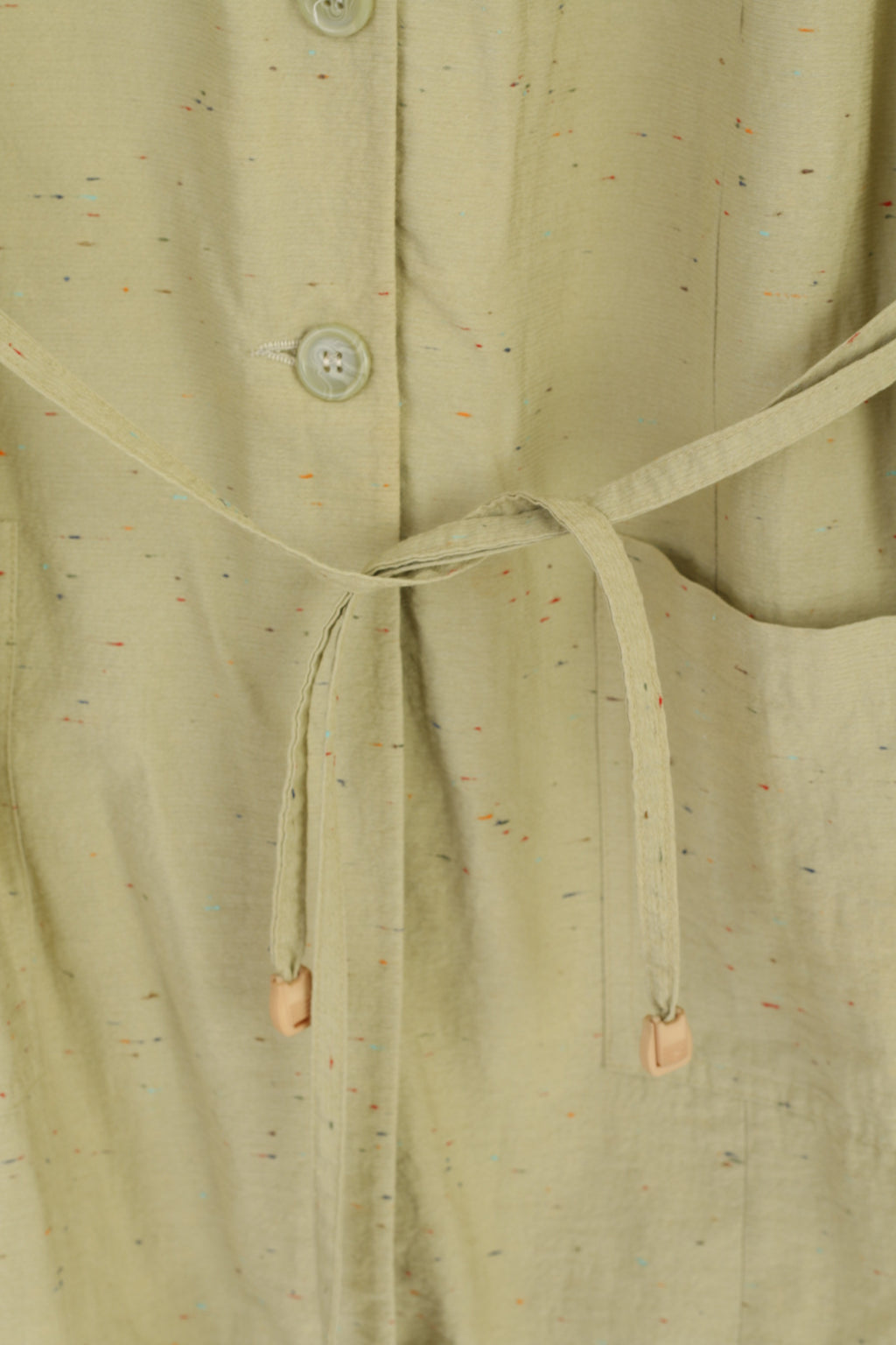 Fekbir Donna 38 M Blazer Verde Nylon Spalline Giacca lunga leggera con cintura