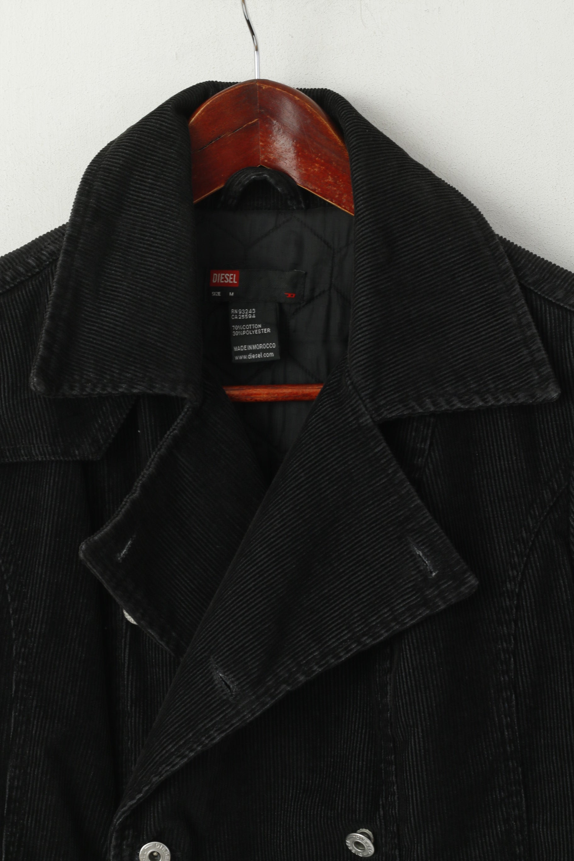 Giacca Diesel Donna M Conduroy Top in cotone doppiopetto nero lucido