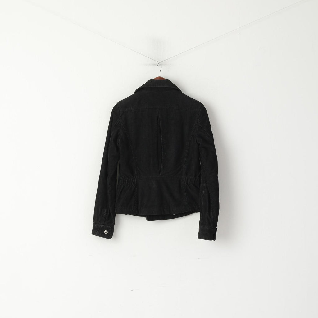 Giacca Diesel Donna M Conduroy Top in cotone doppiopetto nero lucido