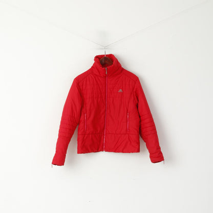 Ellesse Women 14 36'' M Jacket Red Full Zipper Padded Cropped Retro Top