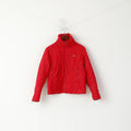 Ellesse Femmes 14 36'' M Veste Rouge Pleine Fermeture Éclair Rembourrée Haut Rétro