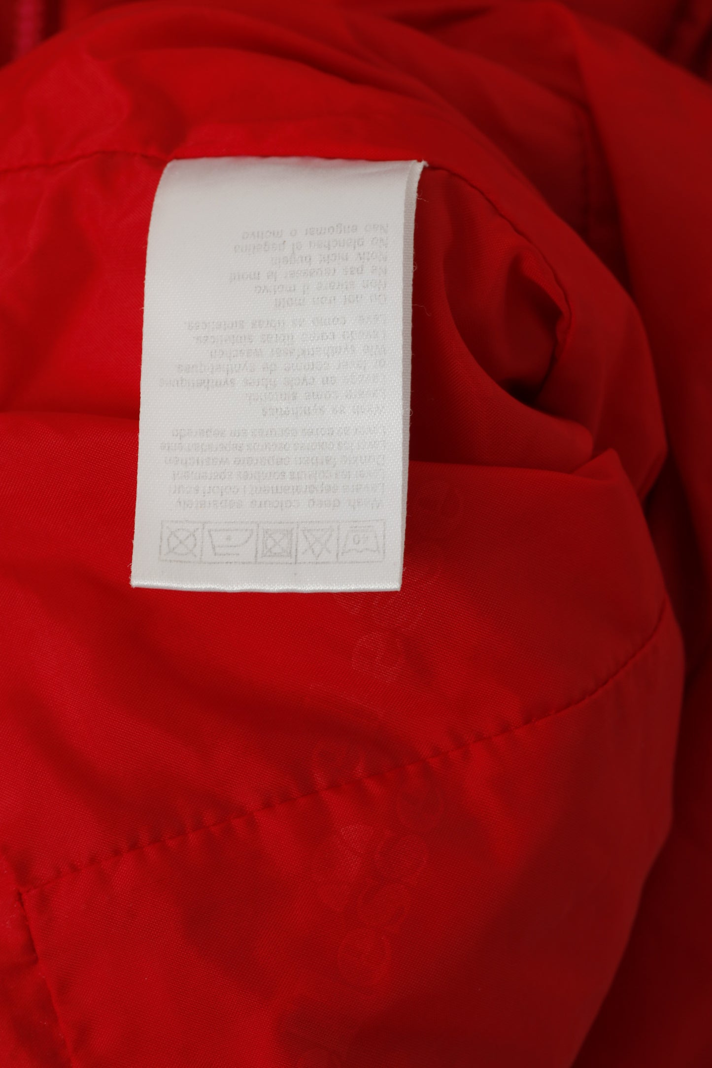 Ellesse Women 14 36'' M Jacket Red Full Zipper Padded Cropped Retro Top