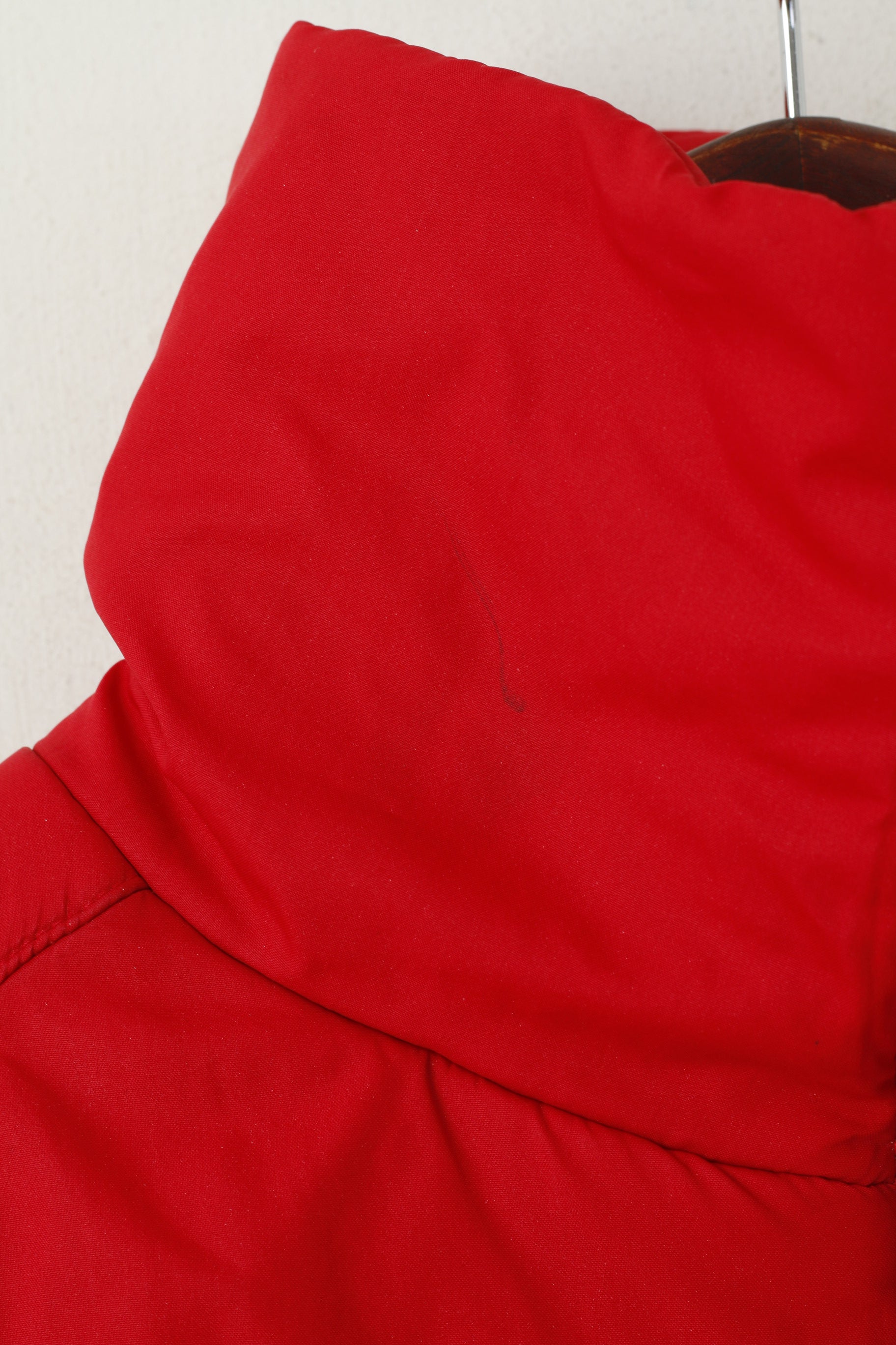 Ellesse Women 14 36'' M Jacket Red Full Zipper Padded Cropped Retro Top