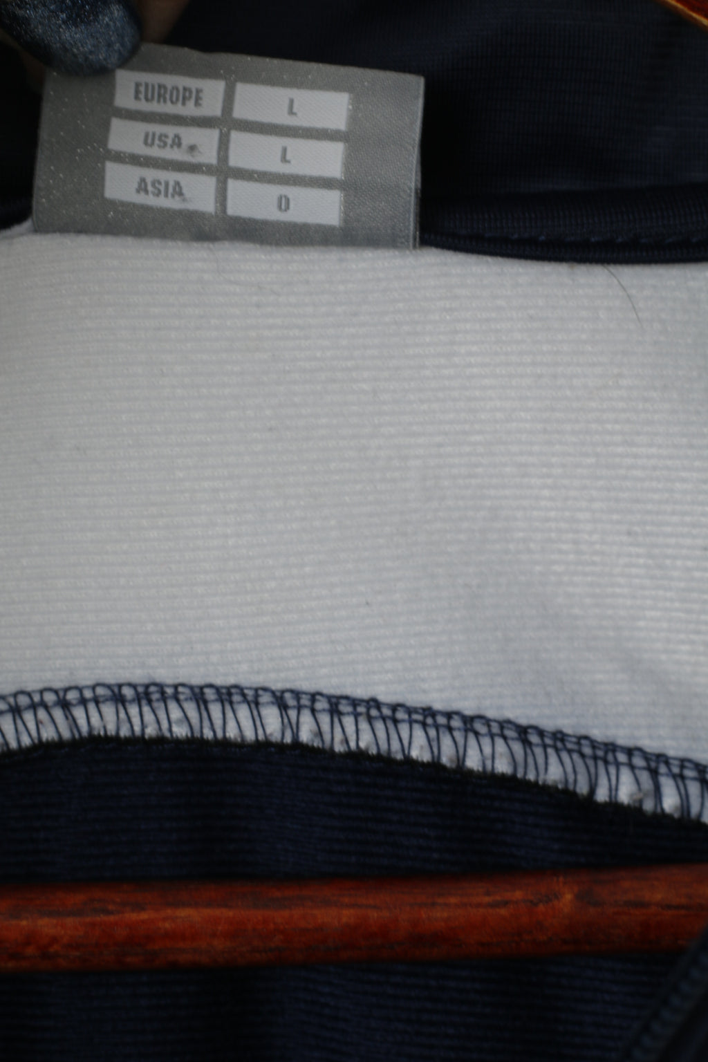 Hummel Men L Sweatshirt Navy Shiny Full Zipper Sportswear Retro Track Top